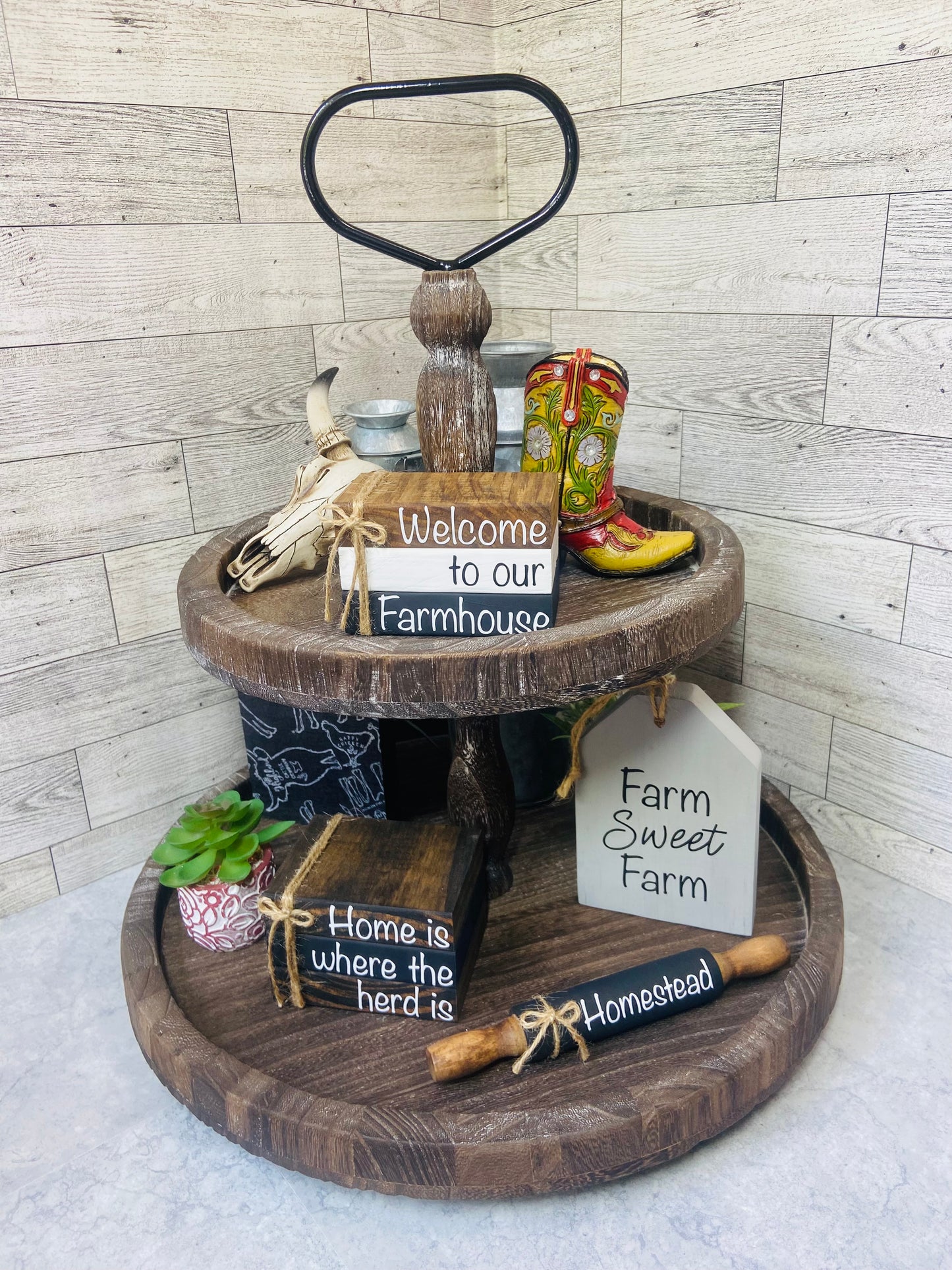 Welcome to our Farmhouse - Small Book Stack