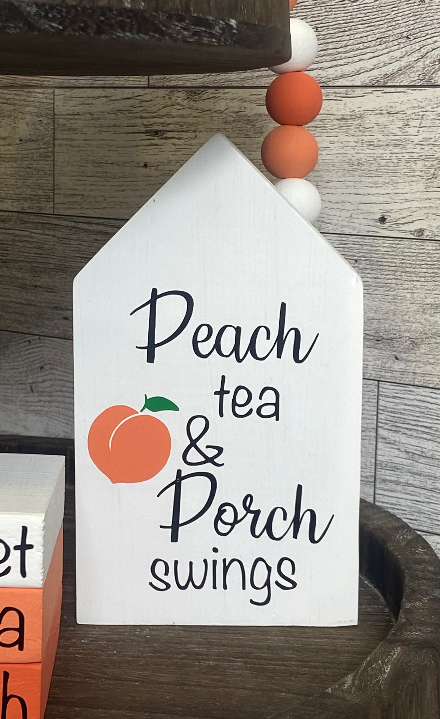 Peach Tiered Tray Decor