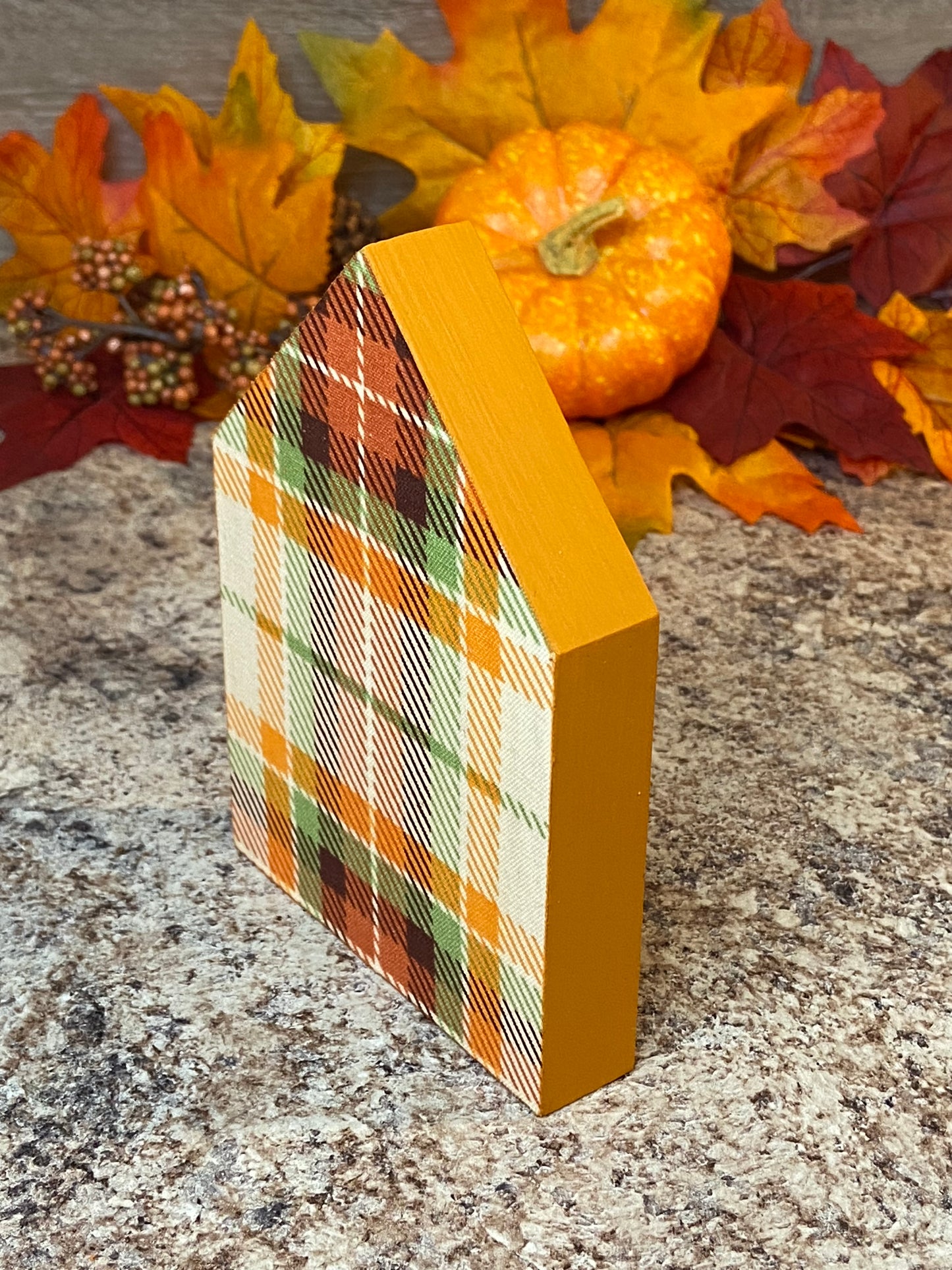Orange Plaid - Medium Tiered Tray House