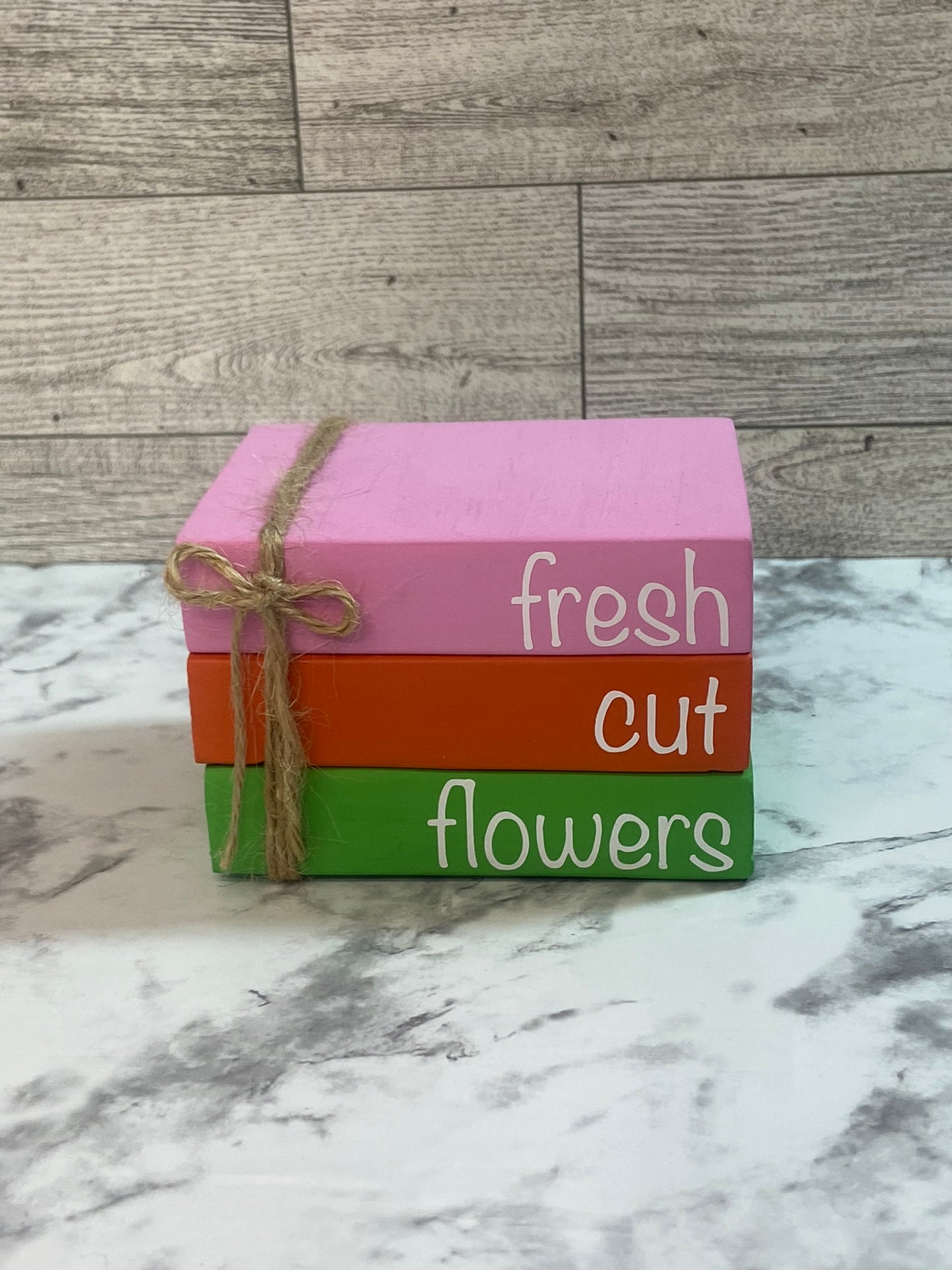 Fresh Cut Flowers - Medium Tiered Tray Book Stack