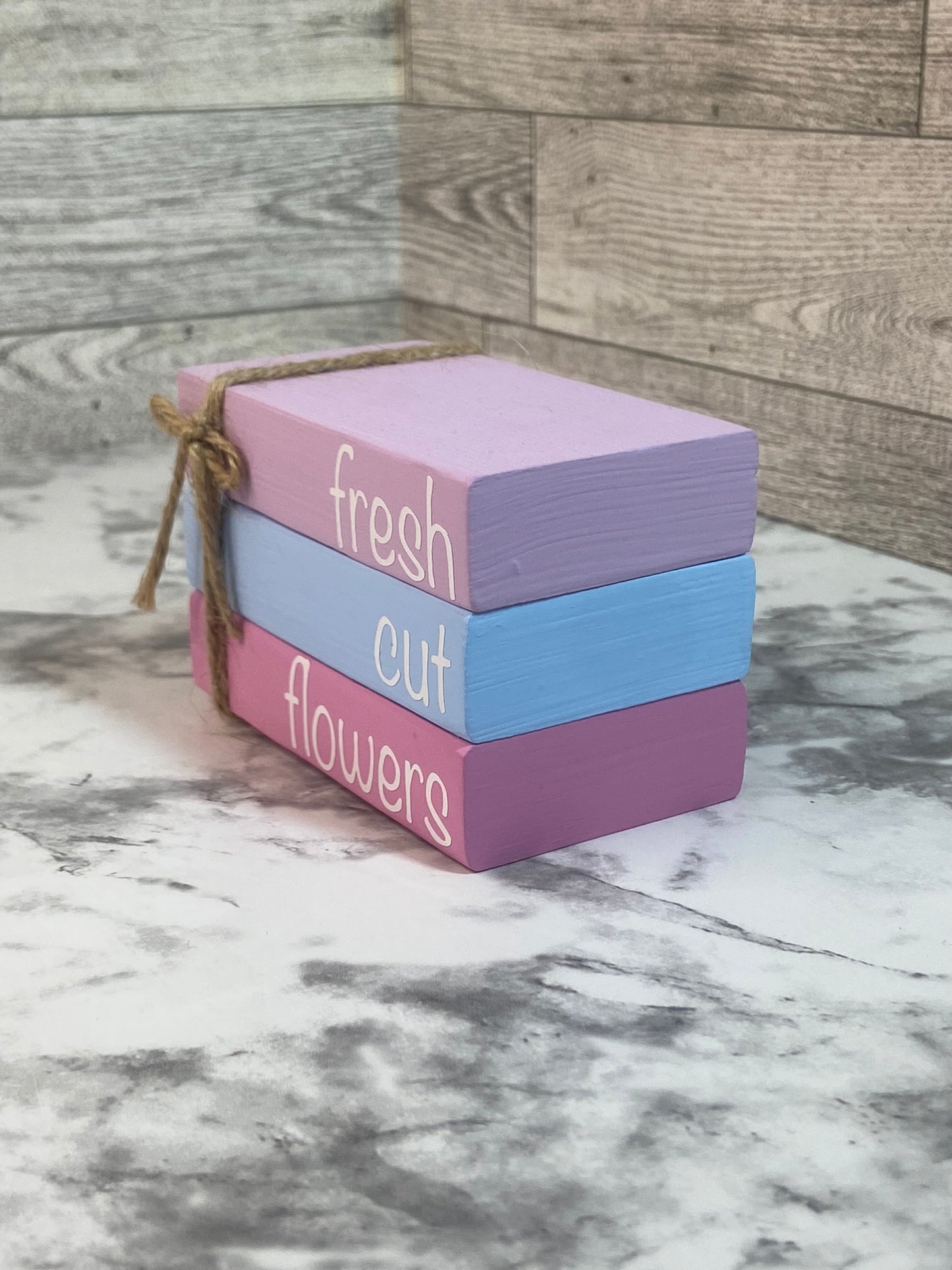 Fresh Cut Flowers - Small Tiered Tray Book Stack