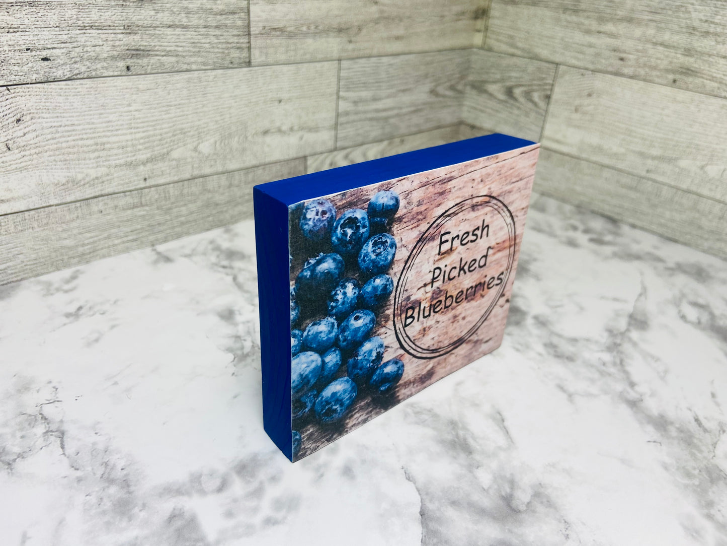 Fresh Picked Blueberries - Tiered Tray Sign
