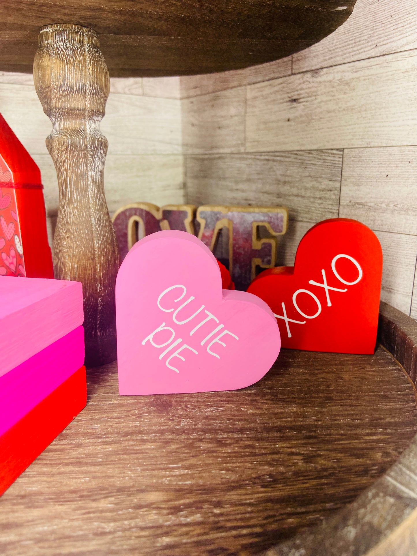 Cutie Pie Heart - Tiered Tray Shelf Sitter