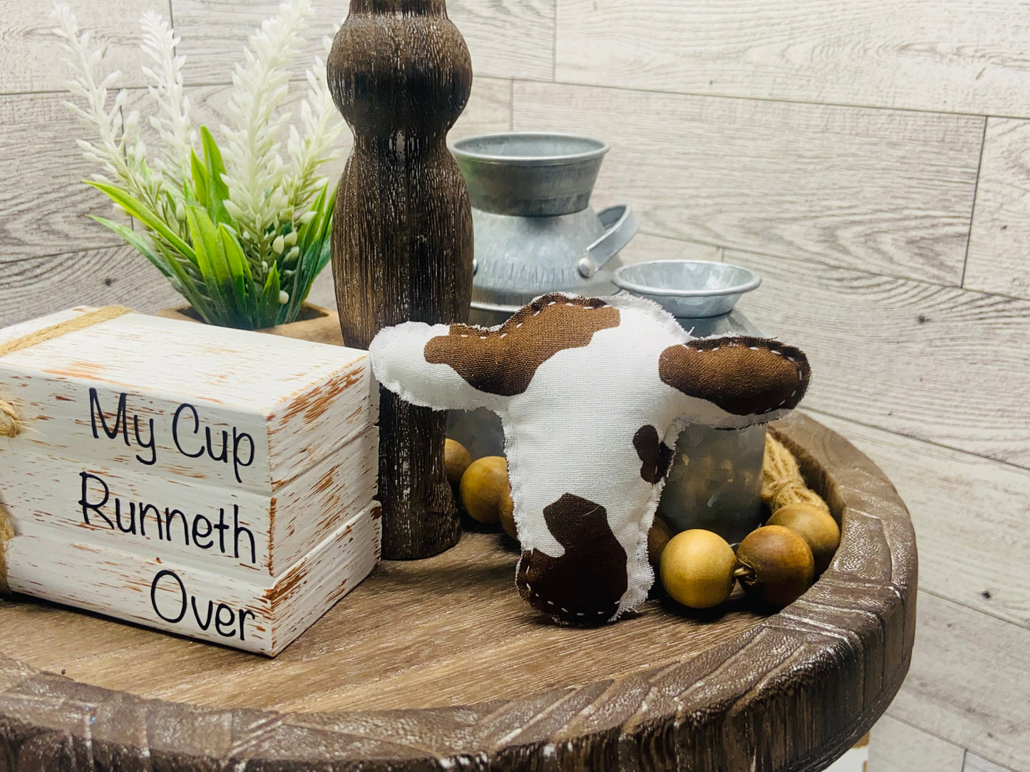 Small Fabric Cow Head