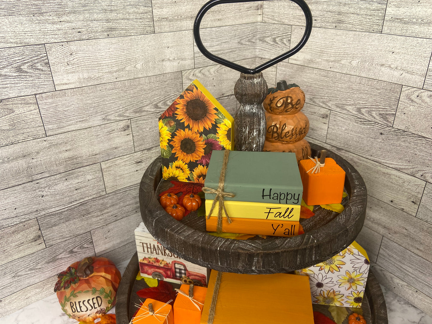 Happy Fall Y’all - Medium Fall Tiered Tray Book Stack