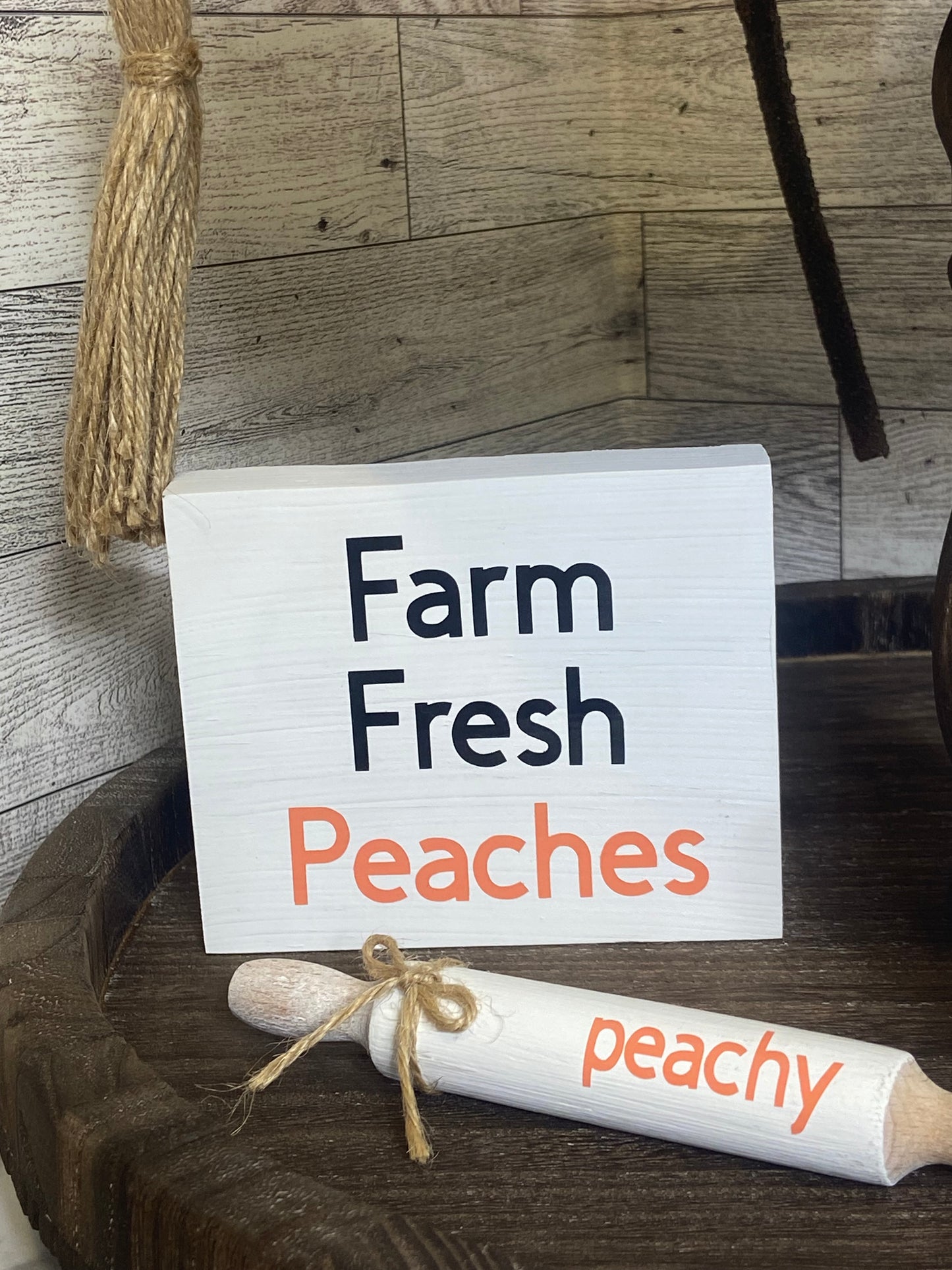 Peach Tiered Tray Decor