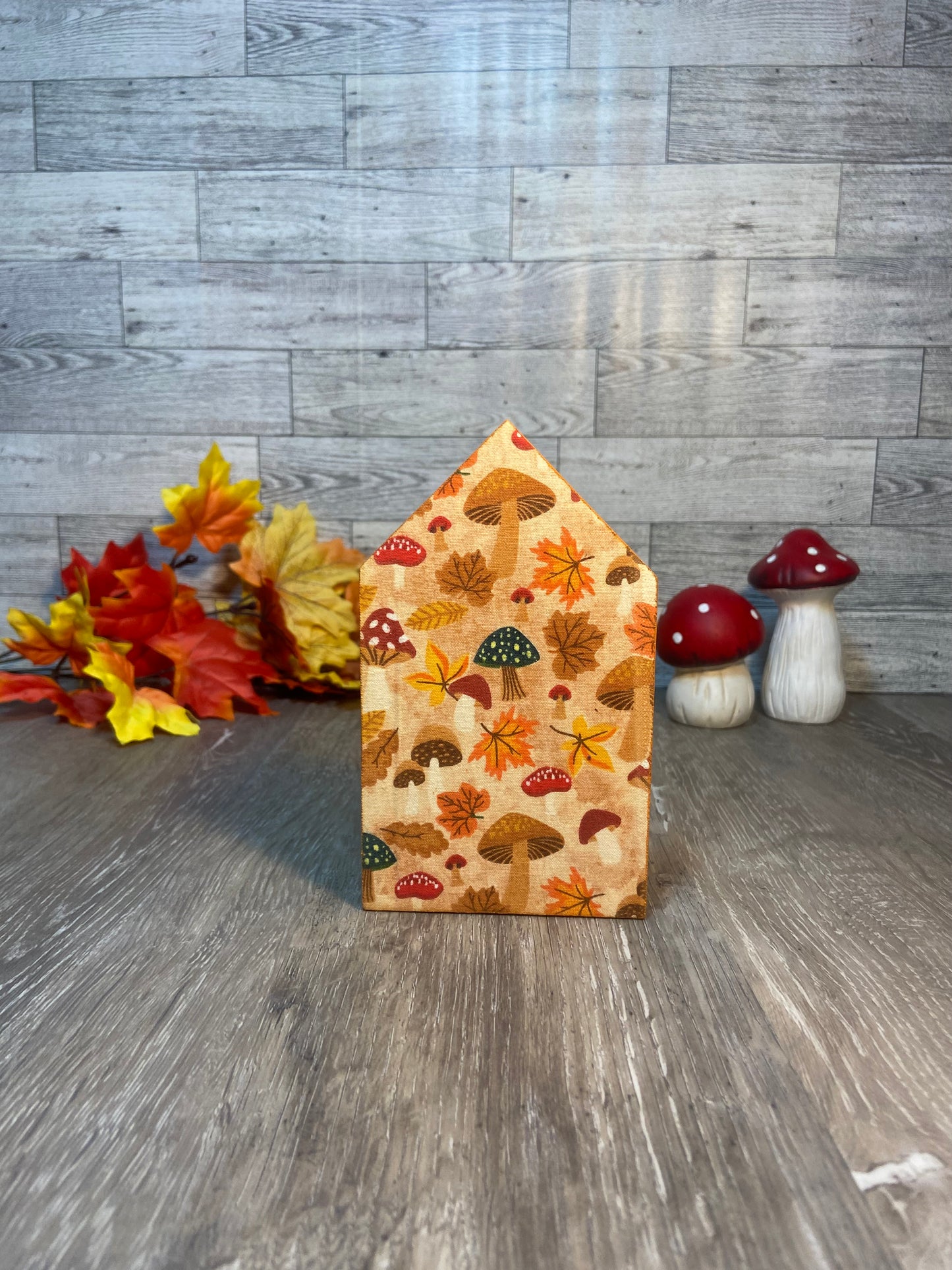 Fall Mushrooms - Large Tiered Tray House