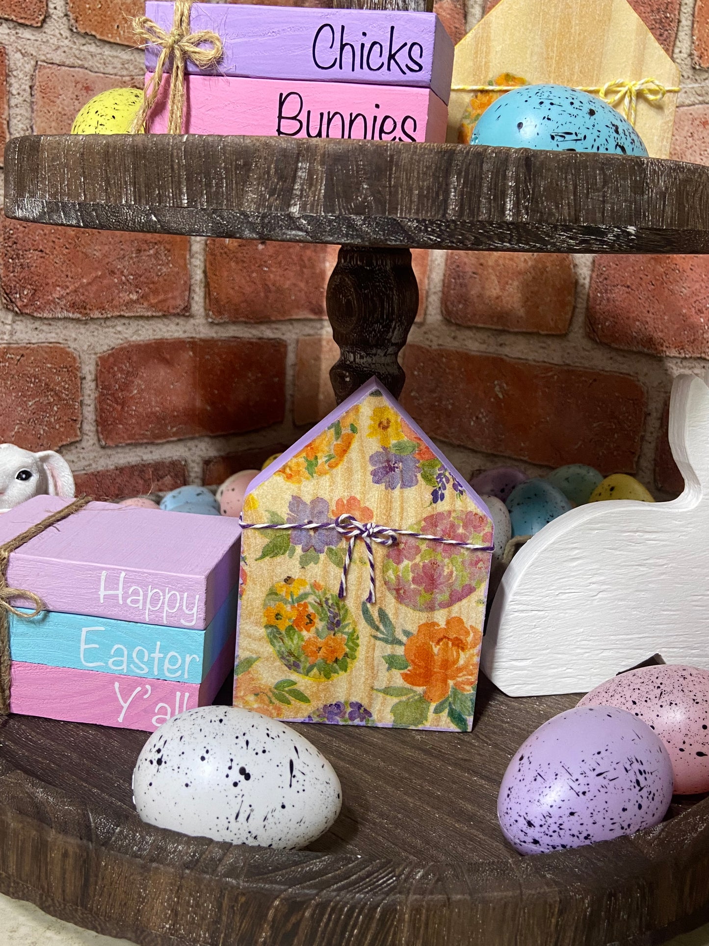 Eggs and Flowers - Medium Tiered Tray House
