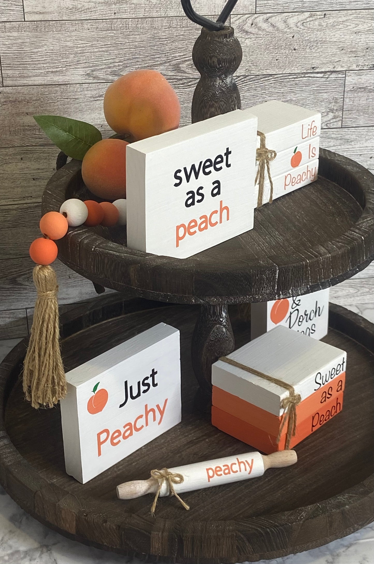 Peach - Tiered Tray Garland
