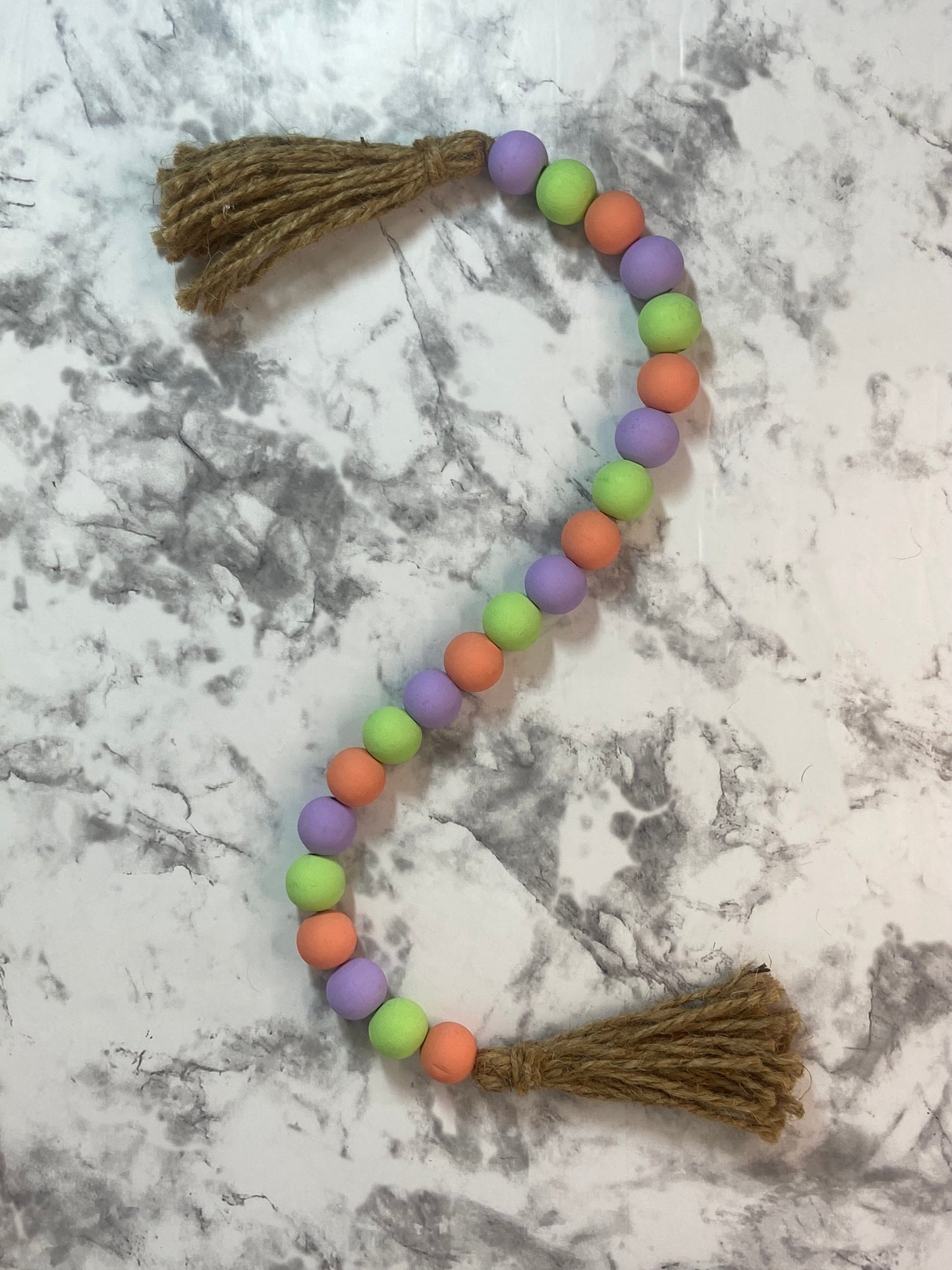 Coral, Spring Green, Purple - Tiered Tray Garland