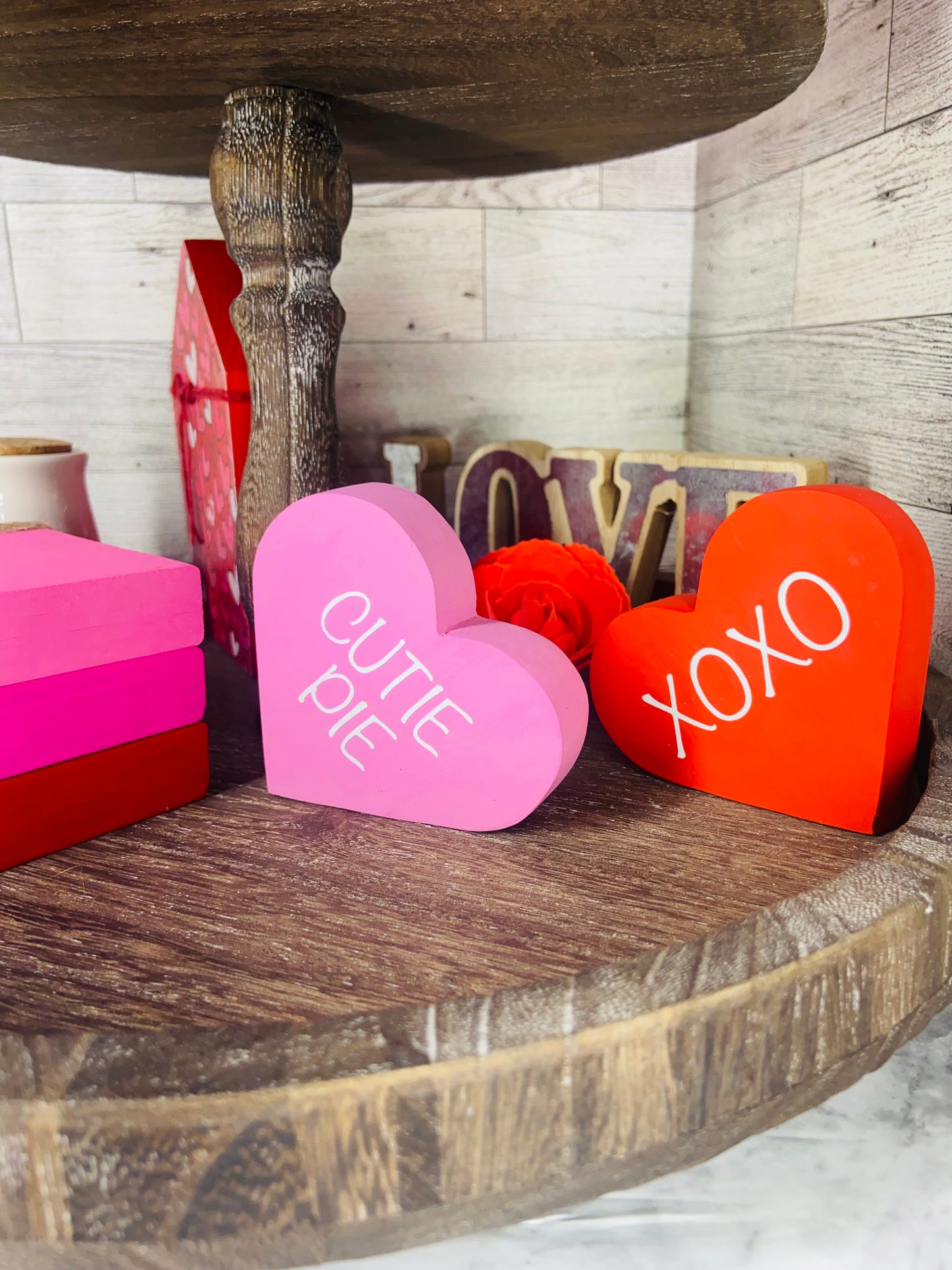 Cutie Pie Heart - Tiered Tray Shelf Sitter