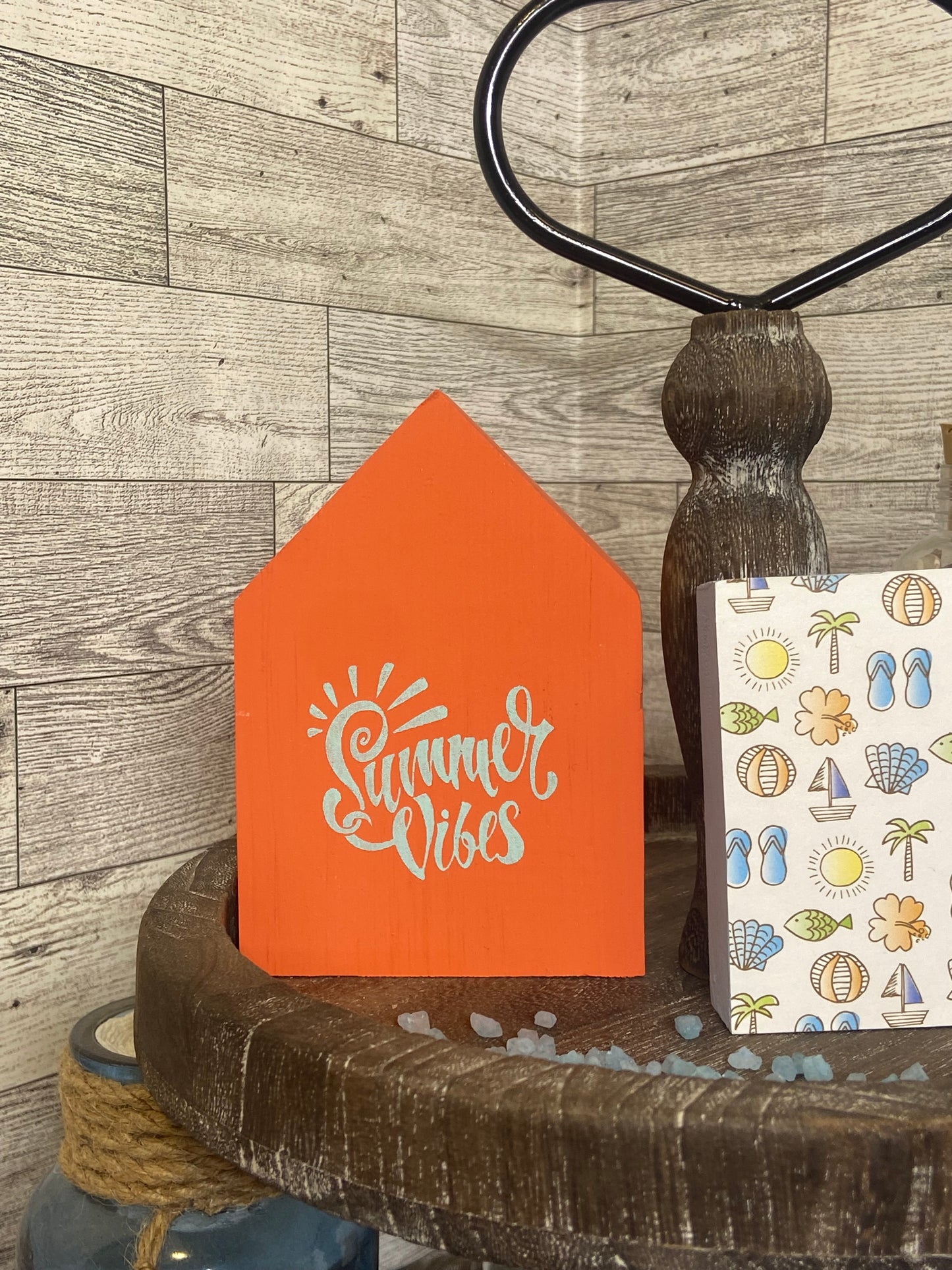 Coral Summer Vibes Medium Tiered Tray House