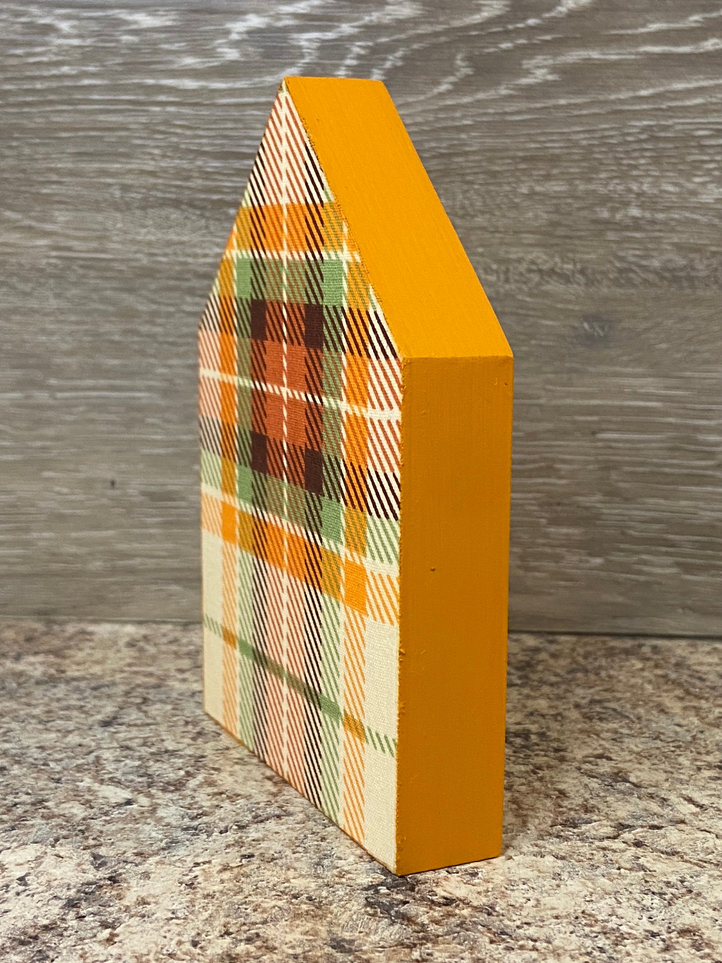 Orange Plaid - Medium Tiered Tray House