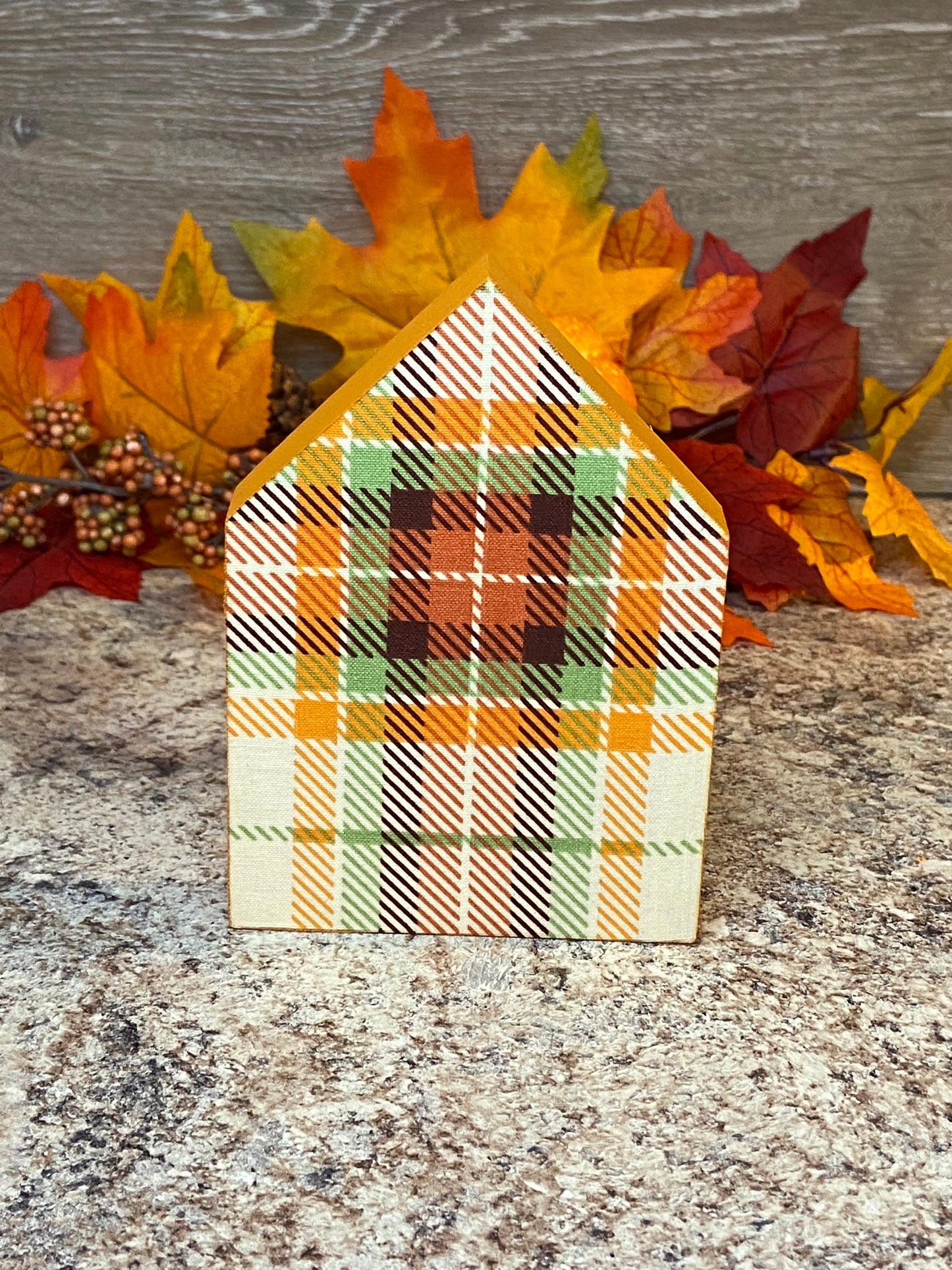 Orange Plaid - Medium Tiered Tray House