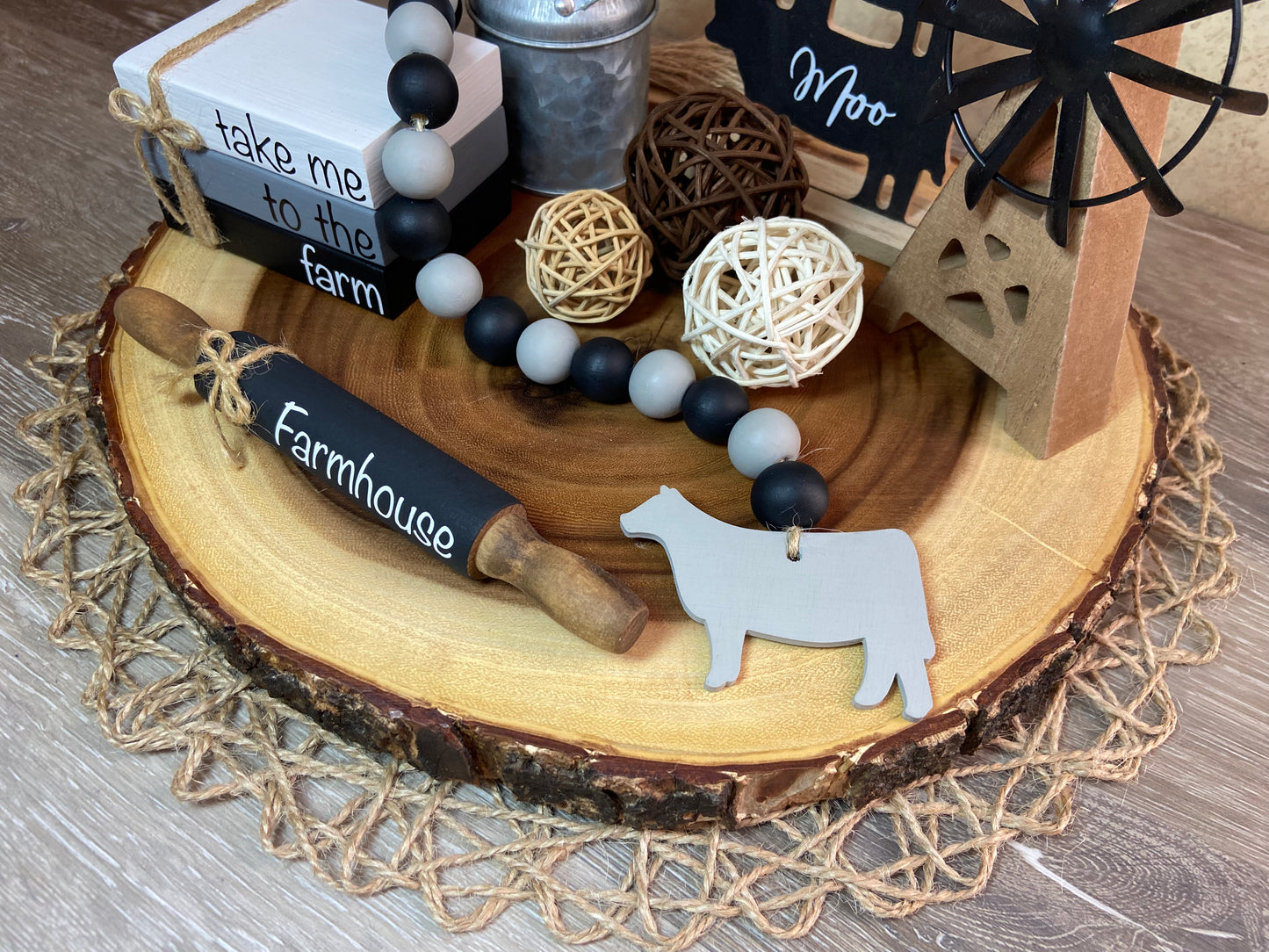 Country Grey Cow Garland