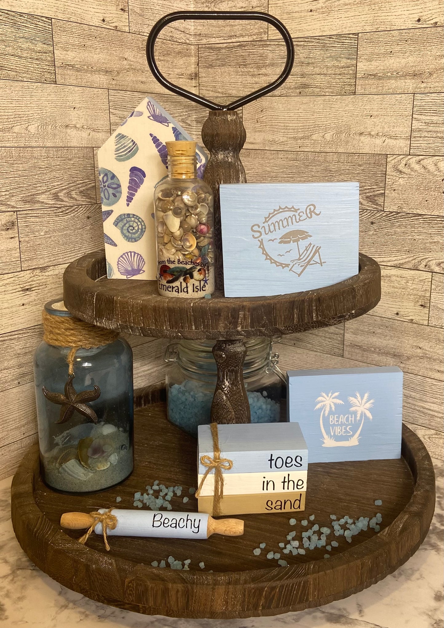 Beach tiered tray decor