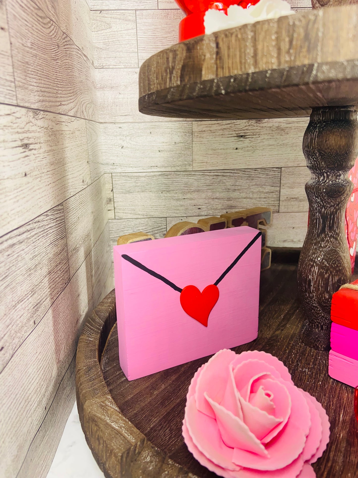 Pink Love Letter - Tiered Tray Sign