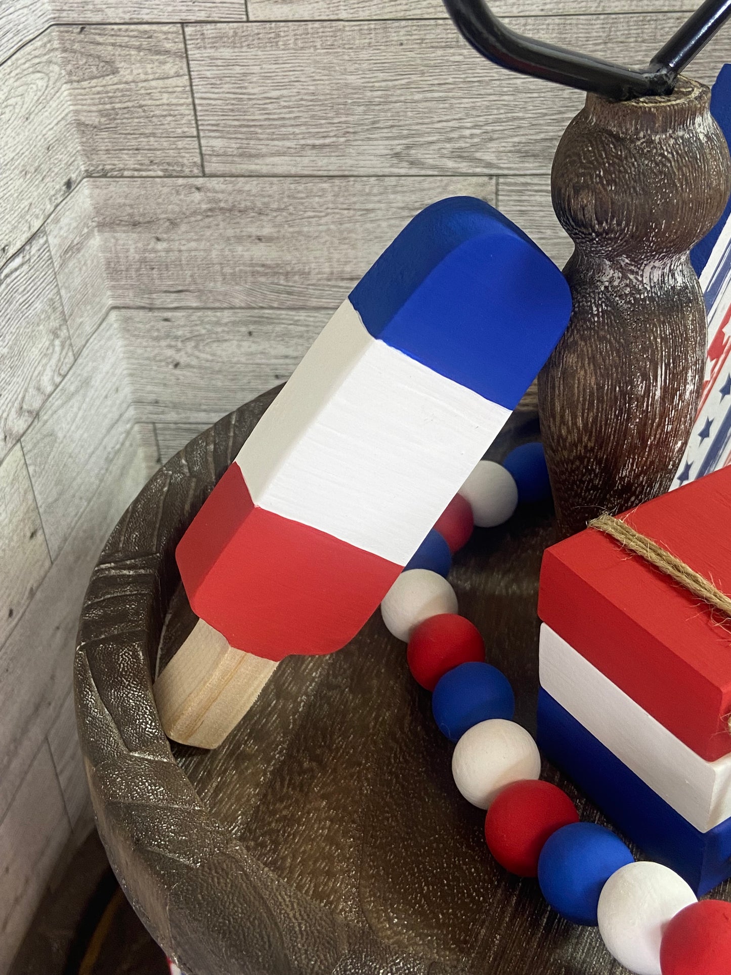 Red, White, & Blue Popsicle - Tiered Tray Decor