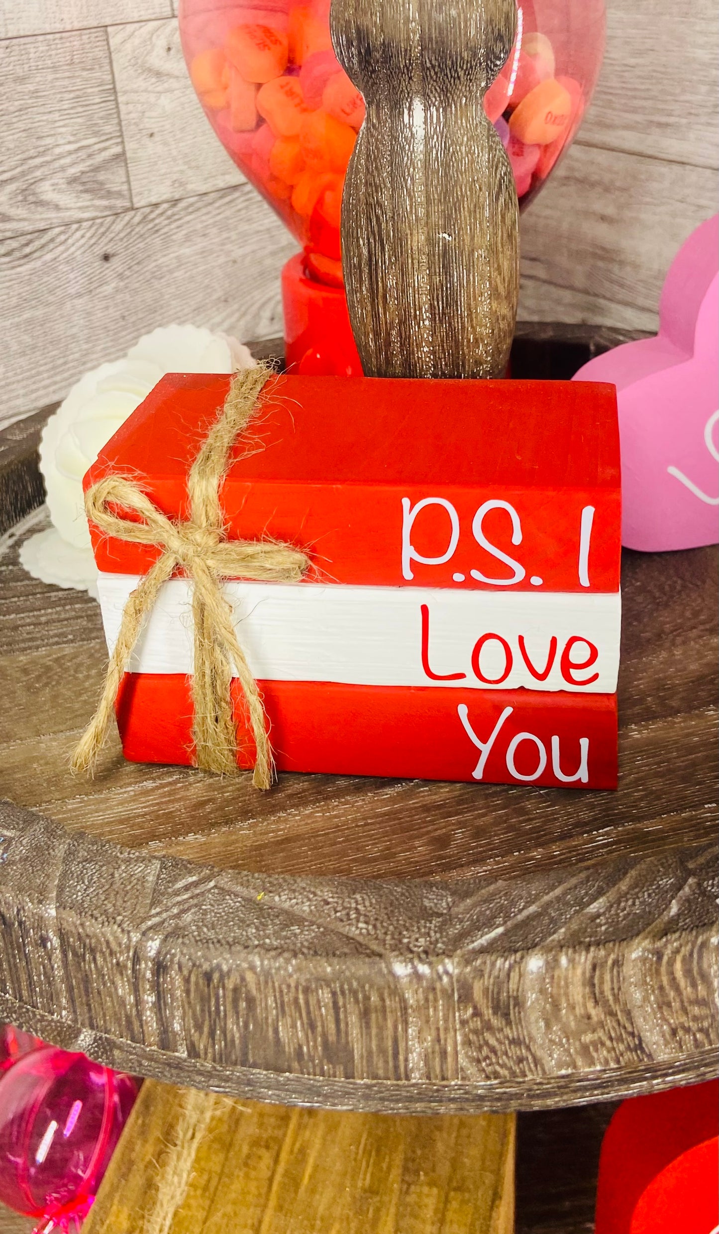 P.S. I Love You Red/White - Small Book Stack
