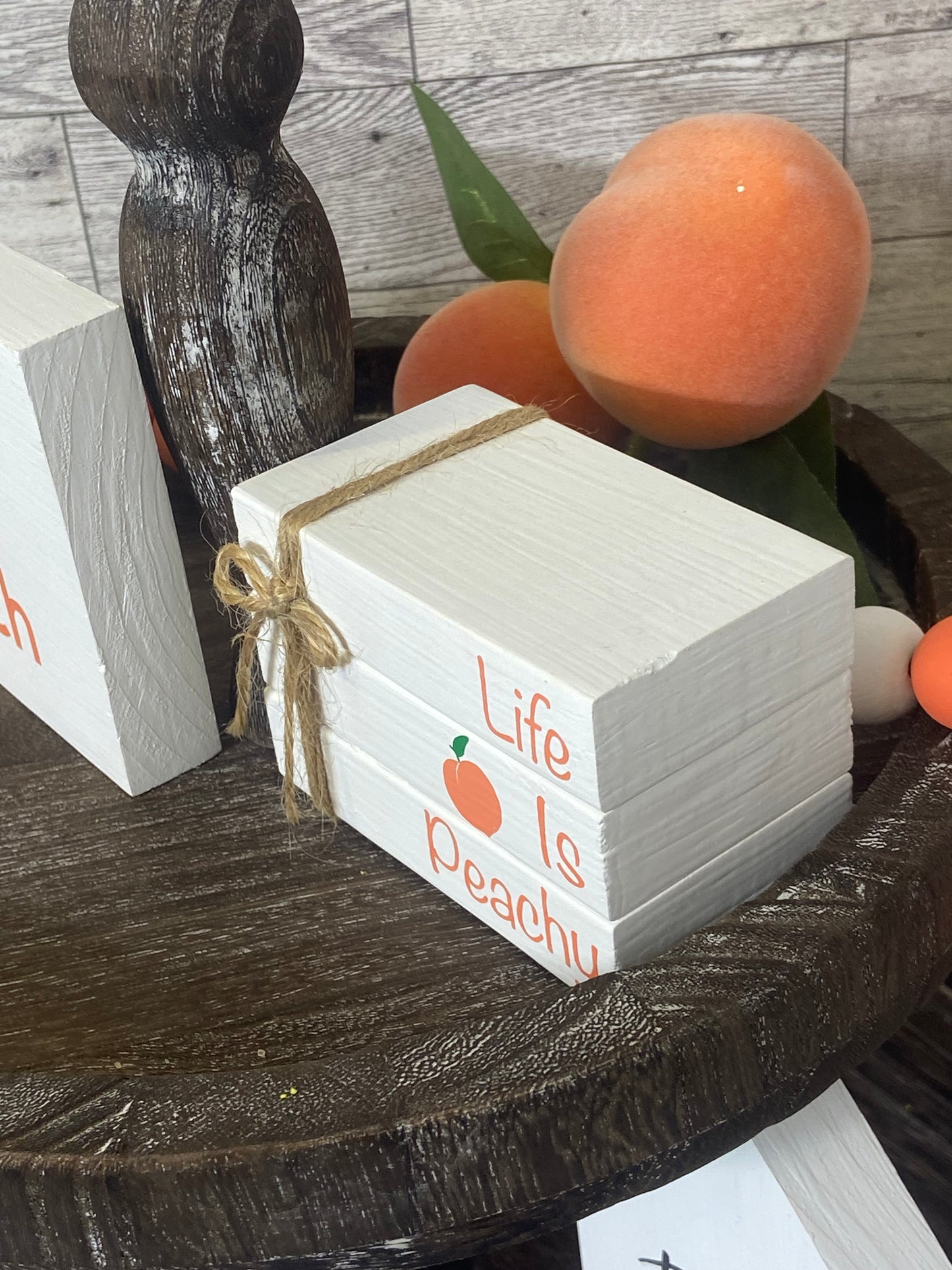 Life is Peachy - Small Tiered Tray Book Stack