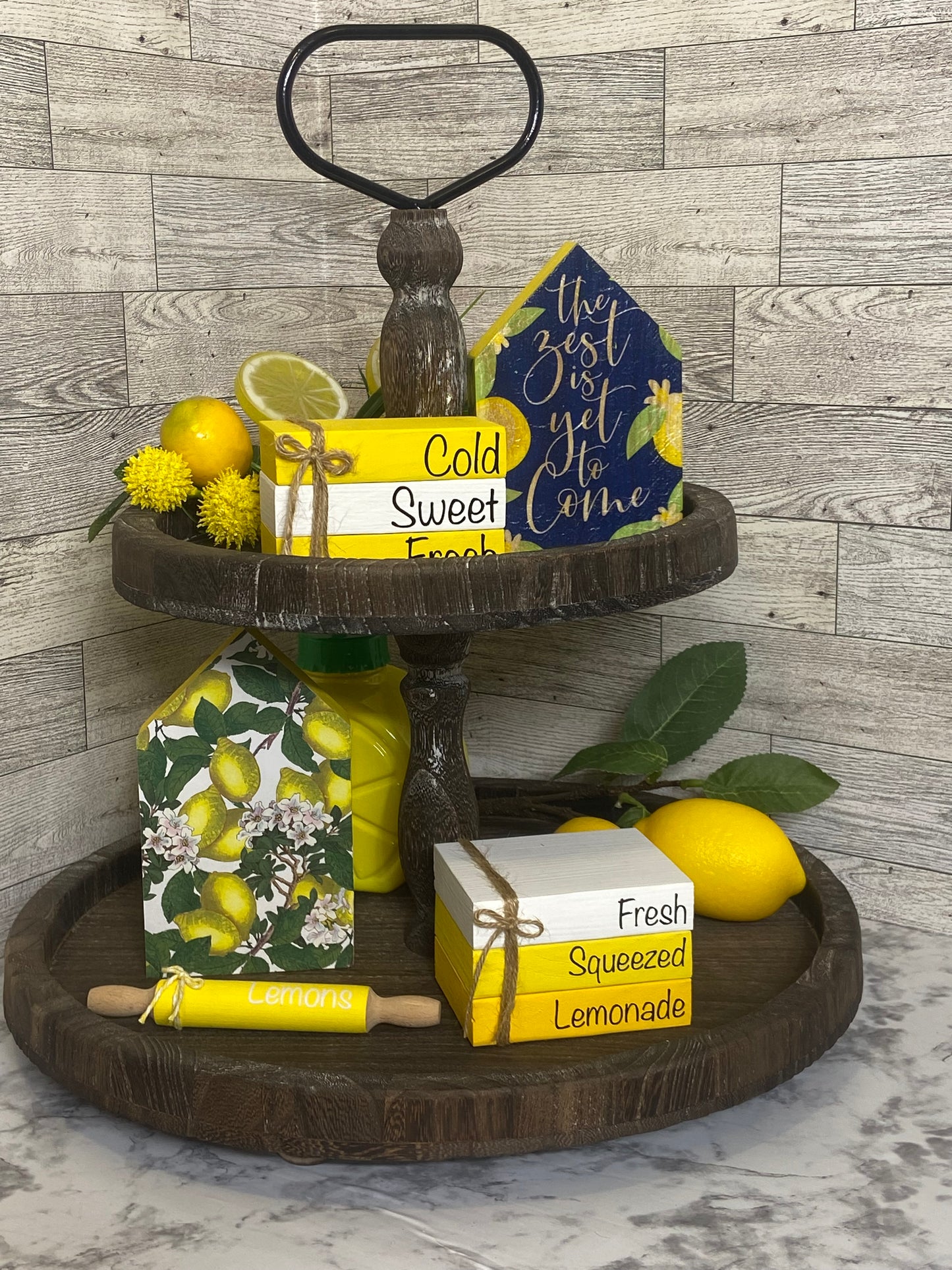 Fresh Squeezed Lemonade- Medium Tiered Tray Book Stack