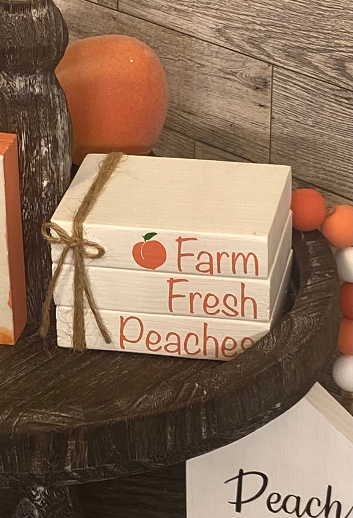 Peach Tiered Tray Decor