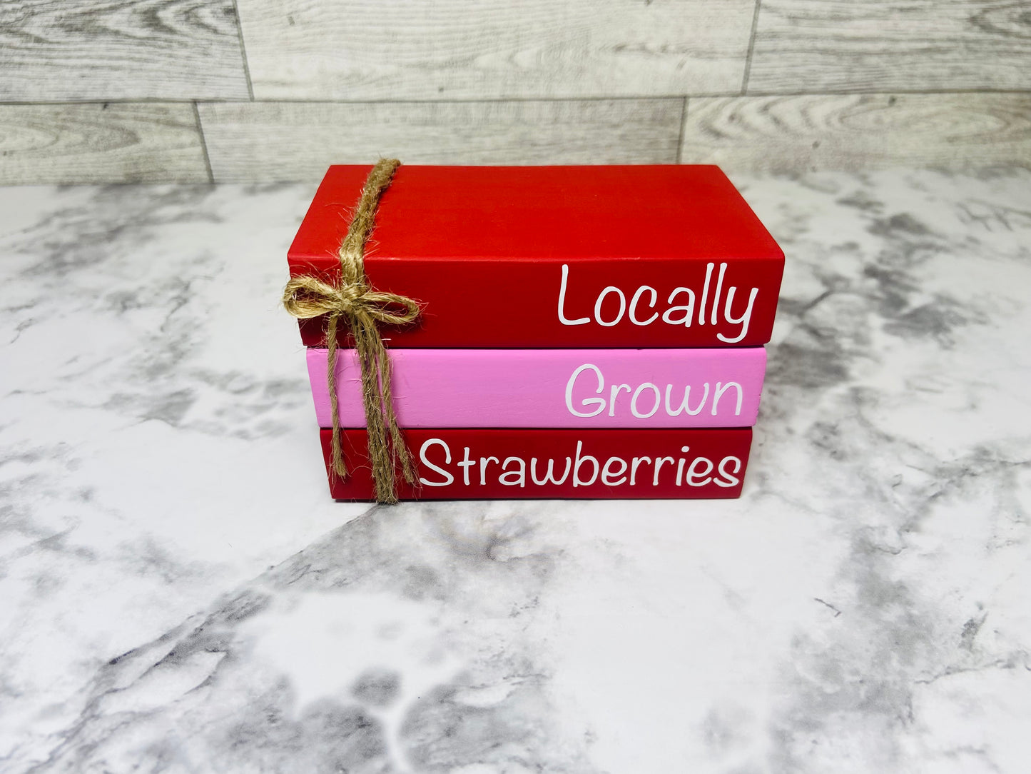 Locally Grown Strawberries - Small Tiered Tray Book Stack
