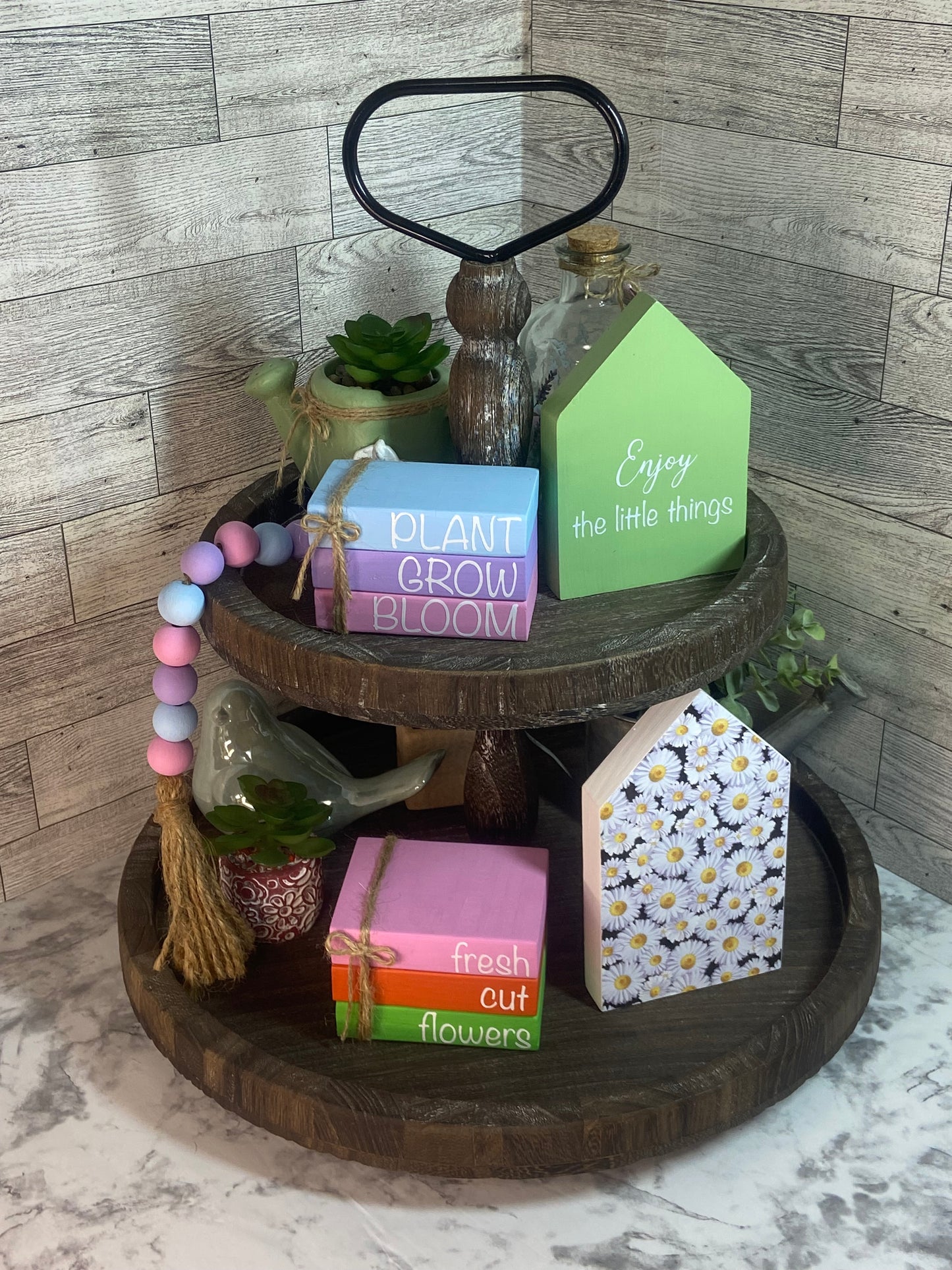 Plant Grow Bloom - Small Tiered Tray Book Stack