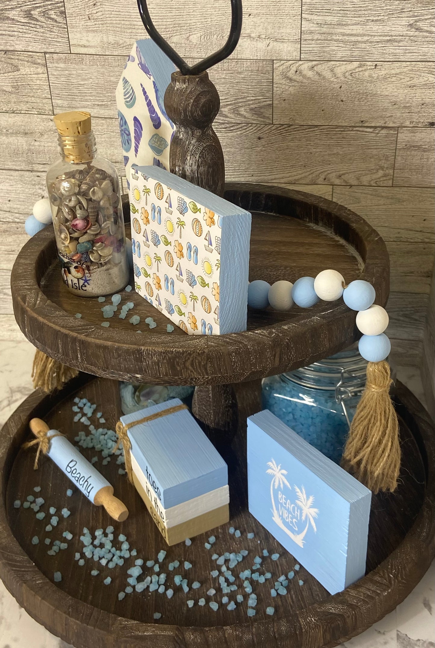 Blue & White - Tiered Tray Garland
