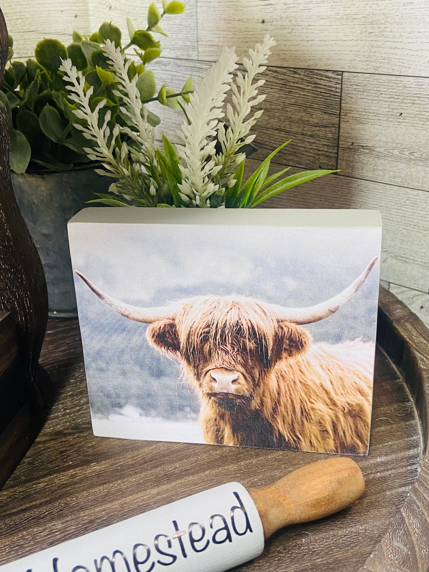 Highland Cow - Tiered Tray Sign