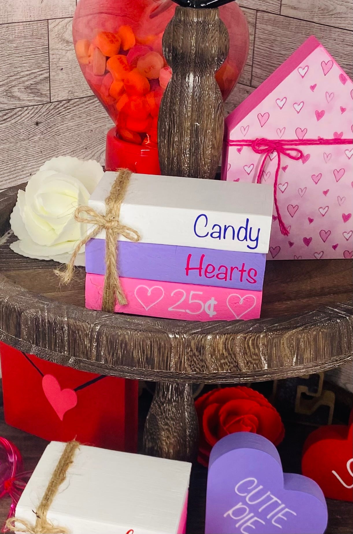 Candy Hearts - Small Book Stack