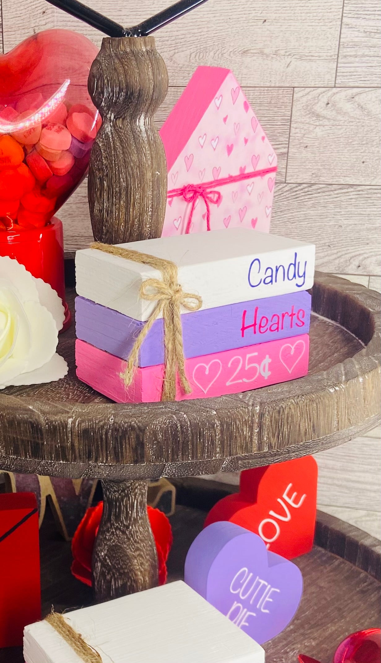 Candy Hearts - Small Book Stack