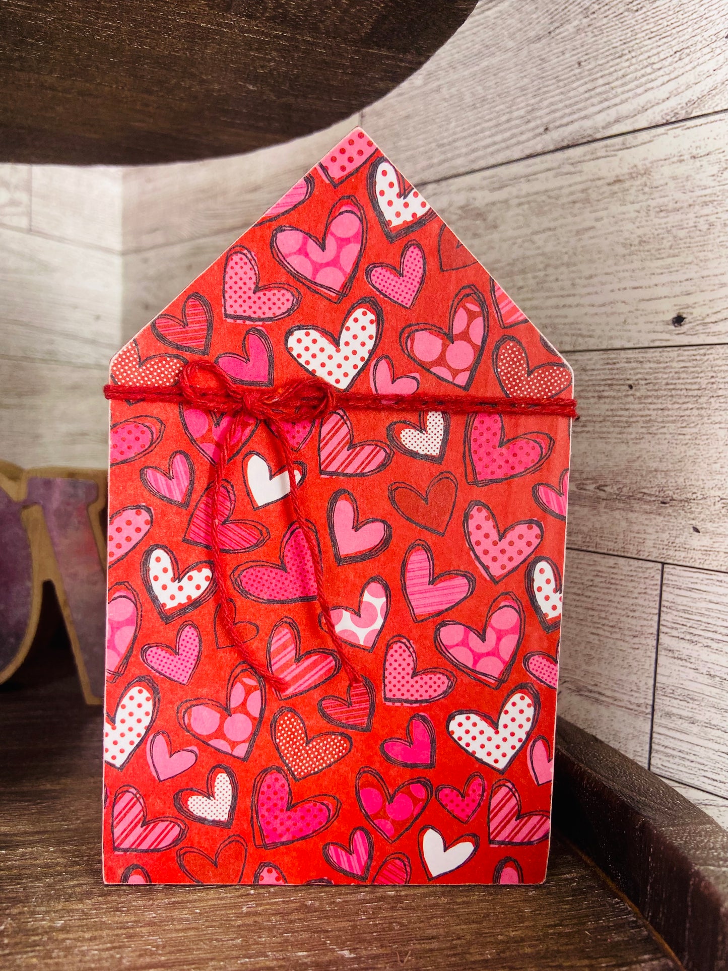 Red with Hearts Large House