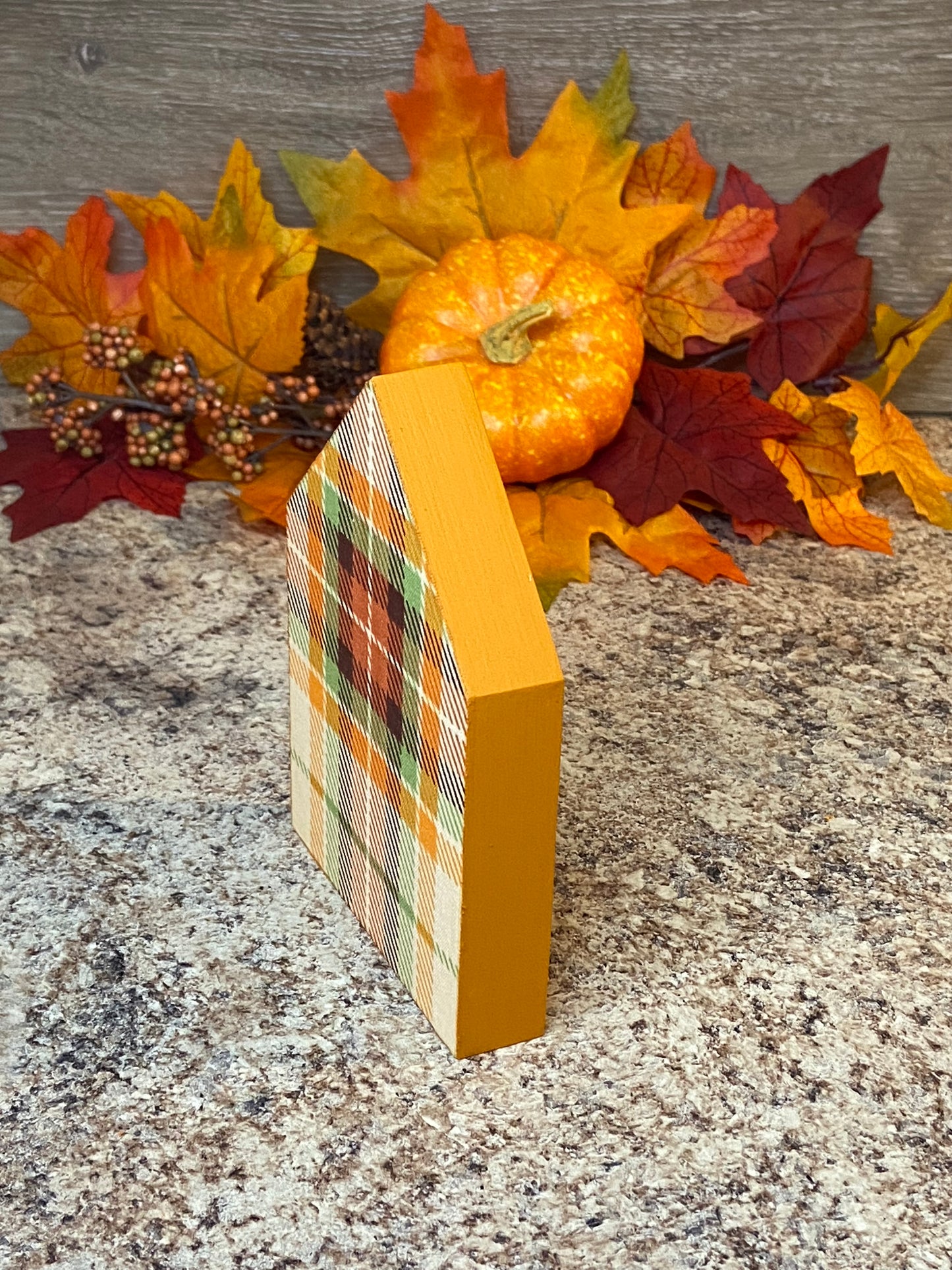 Orange Plaid - Medium Tiered Tray House