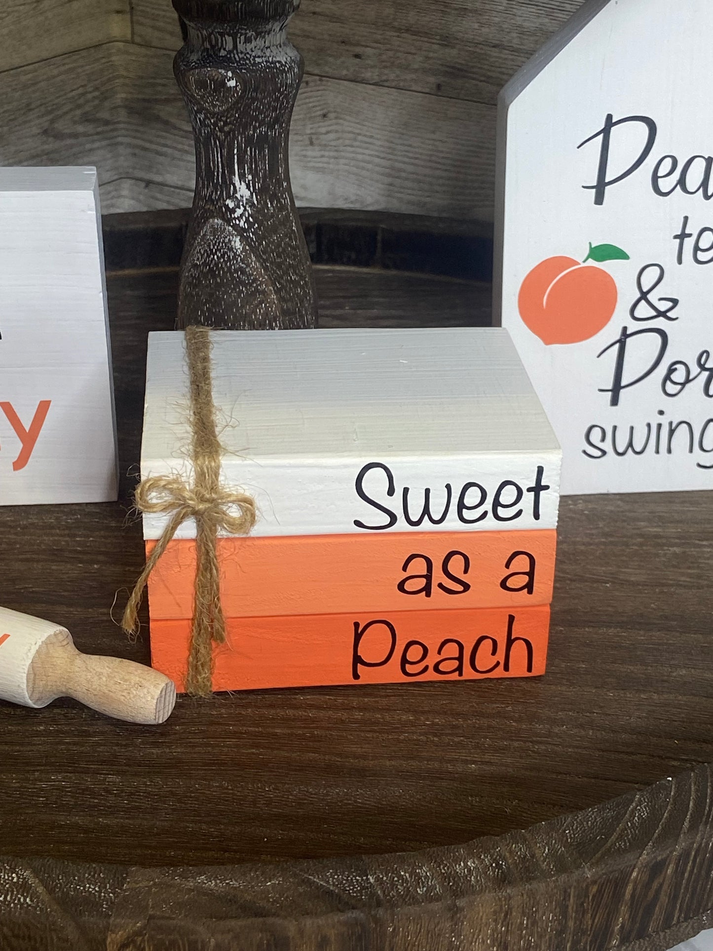 Sweet as a Peach - Medium Tiered Tray Book Stack