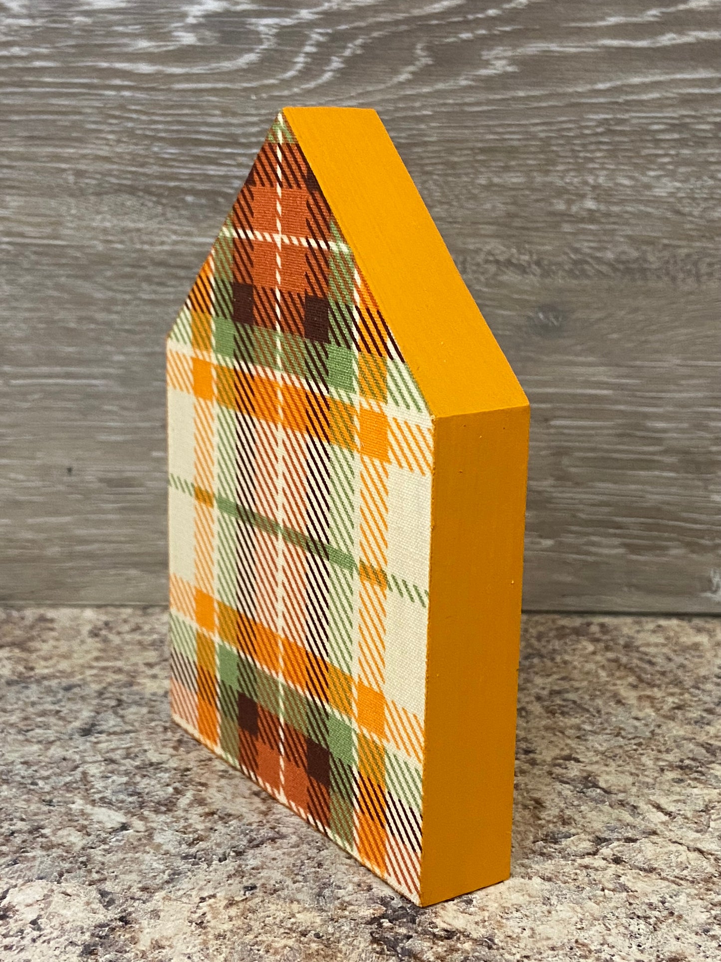 Orange Plaid - Medium Tiered Tray House