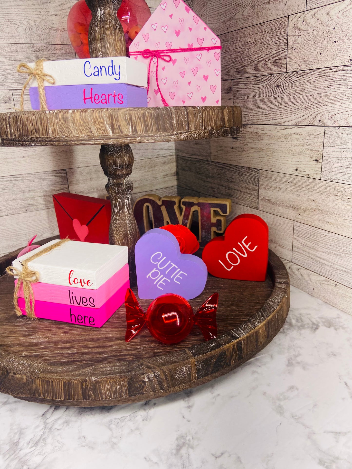 Cutie Pie Heart - Tiered Tray Shelf Sitter