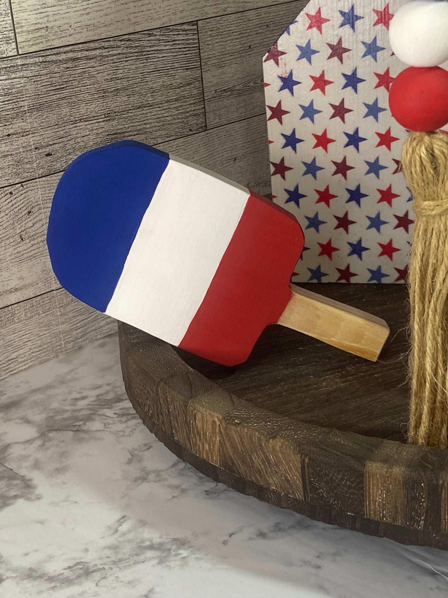 Red, White, & Blue Popsicle - Tiered Tray Decor