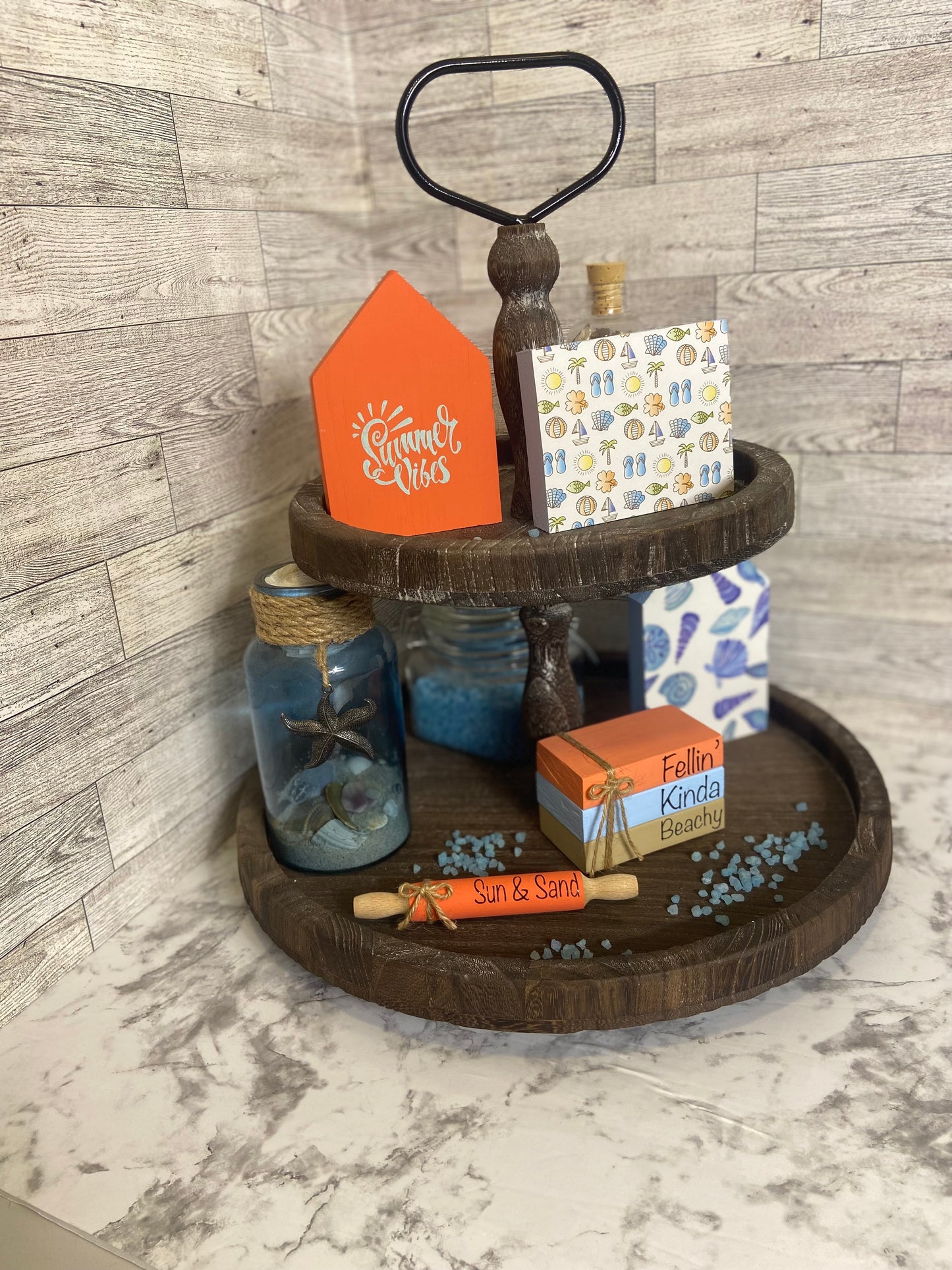Fellin’ Kinda Beachy - Small Tiered Tray Book Stack