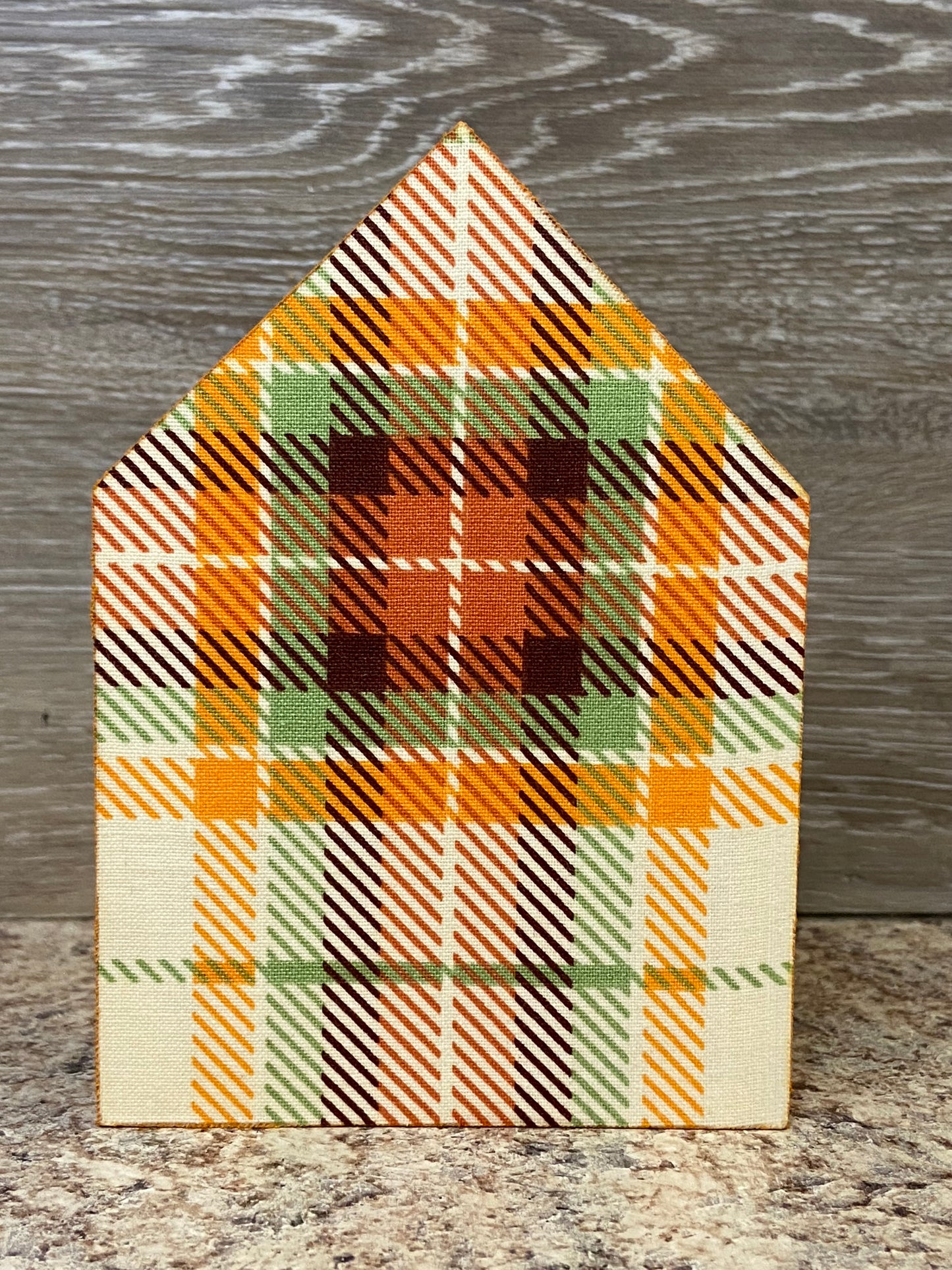 Orange Plaid - Medium Tiered Tray House