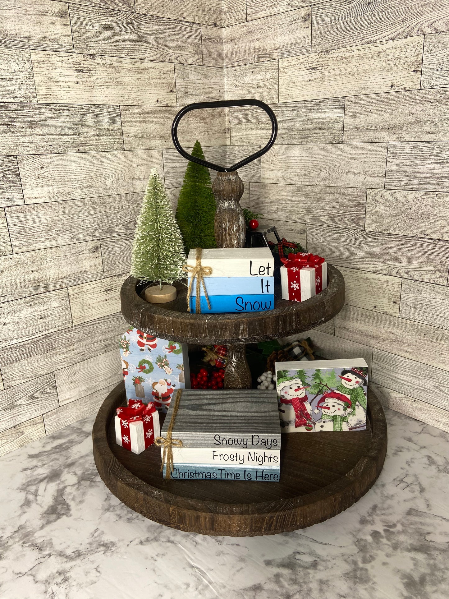 Snowy Days Frosty Nights Christmas Time Is Here - Large Christmas Tiered Tray Book