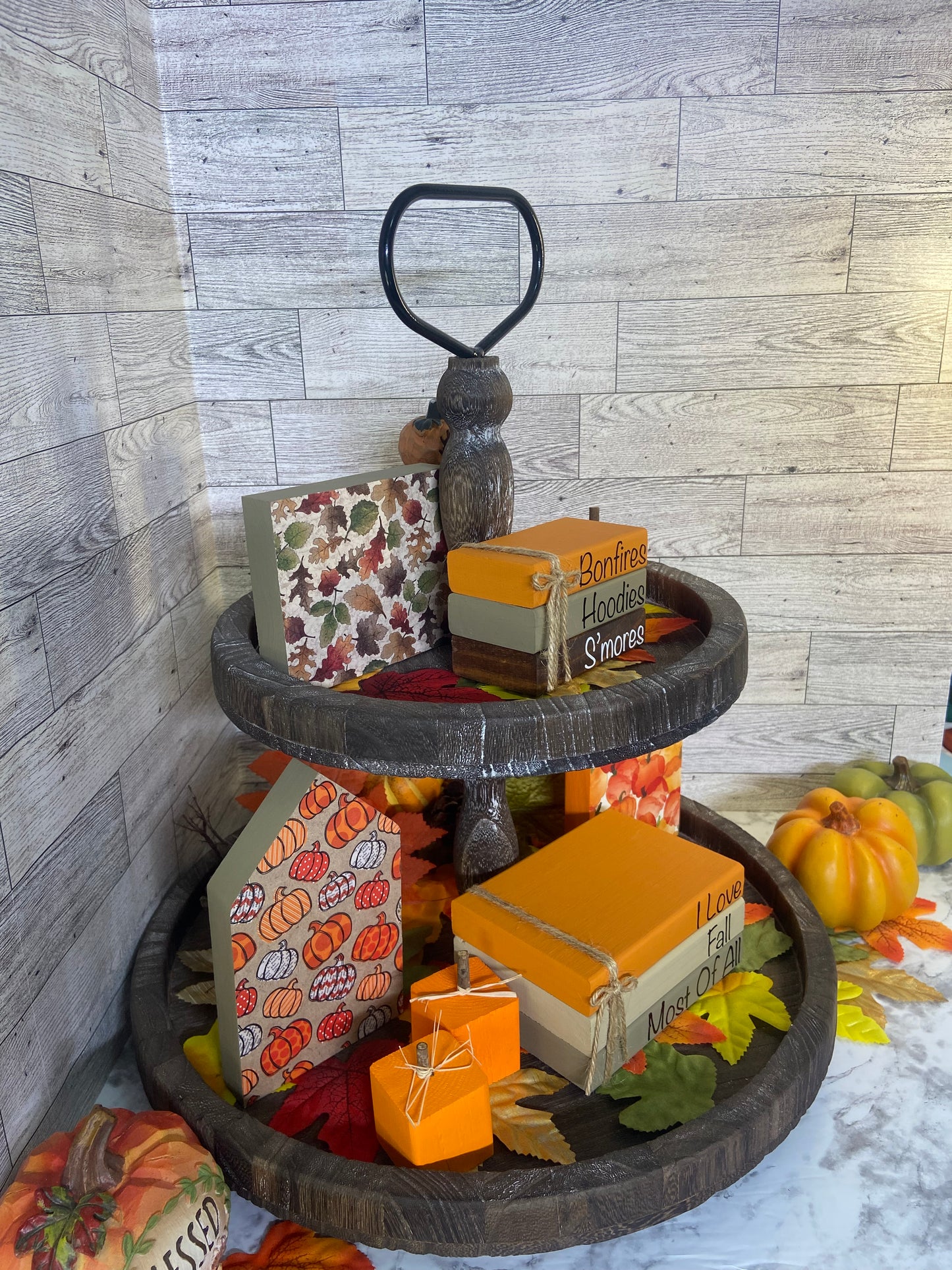 I Love Fall Most Of All - Large Fall Tiered Tray Book Stack