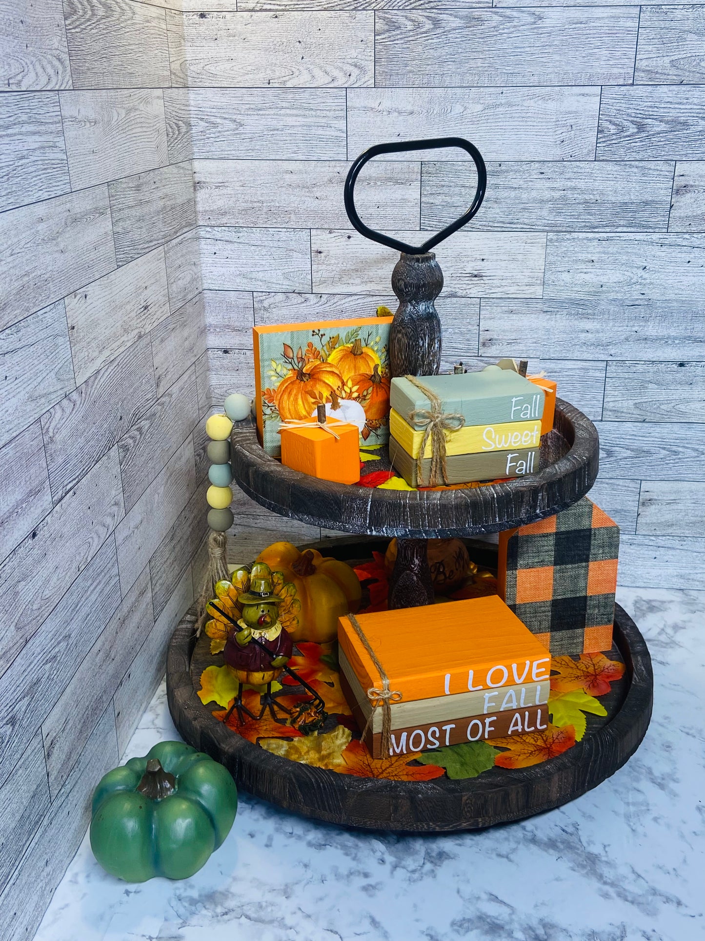 Fall Sweet Fall - Small Tiered Tray Book Stack