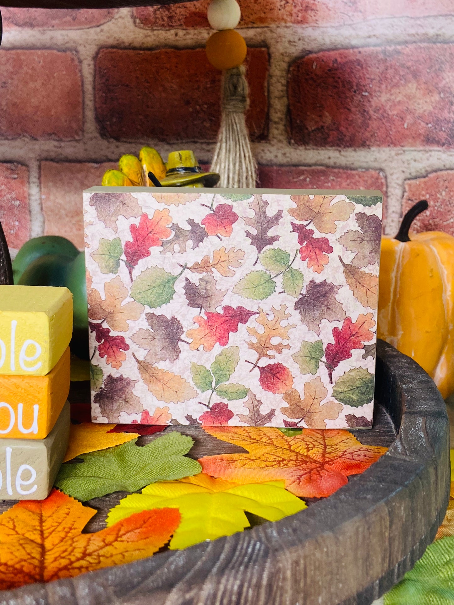 Fall Leaves - Tiered Tray Sign