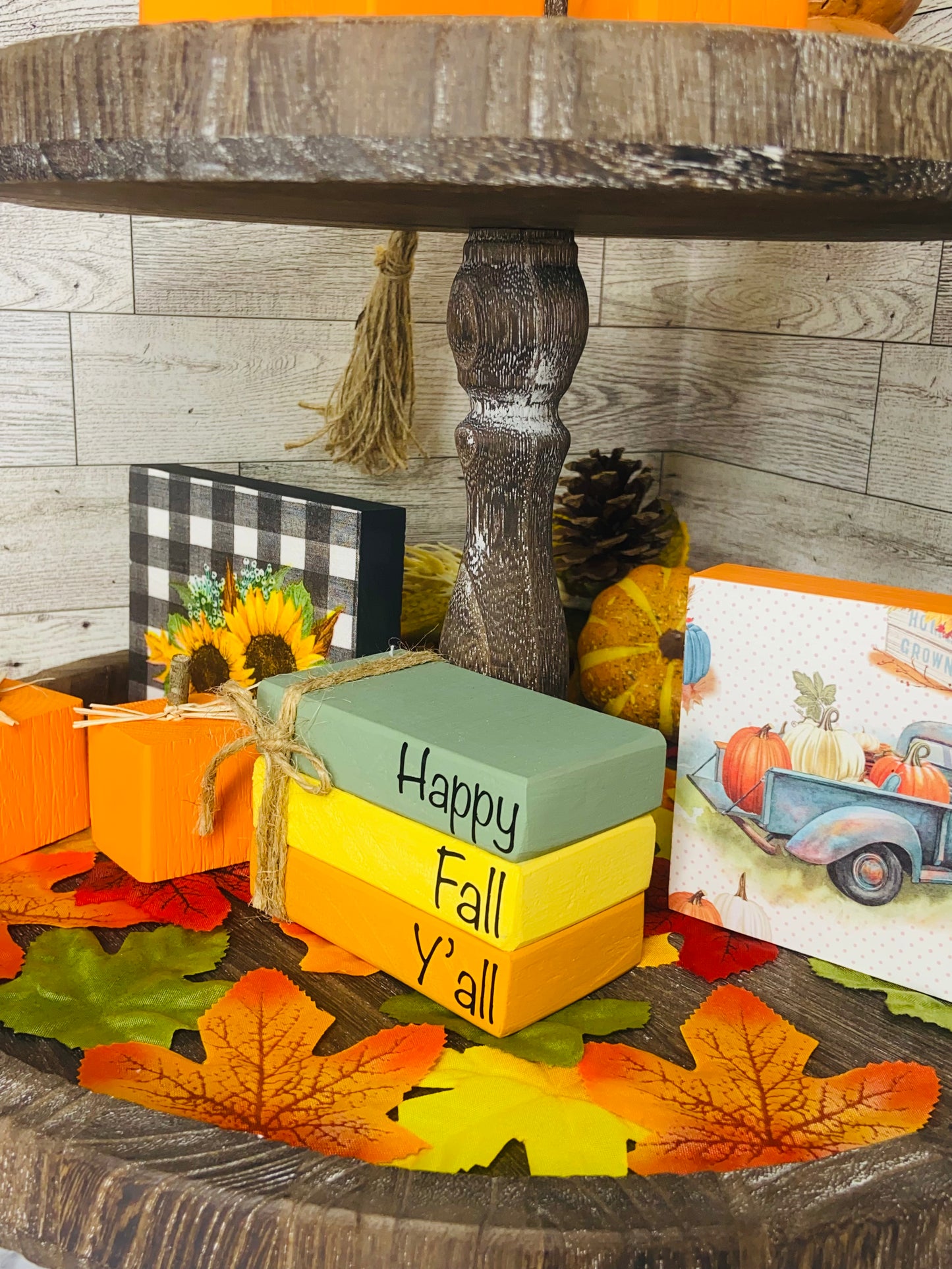 Happy Fall Y’all - Small Tiered Tray Book Stack