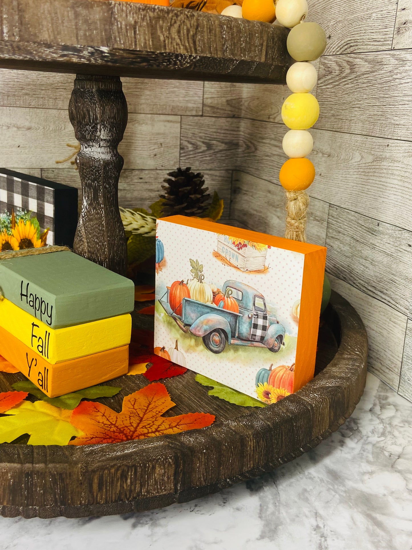 Happy Fall Y’all - Small Tiered Tray Book Stack