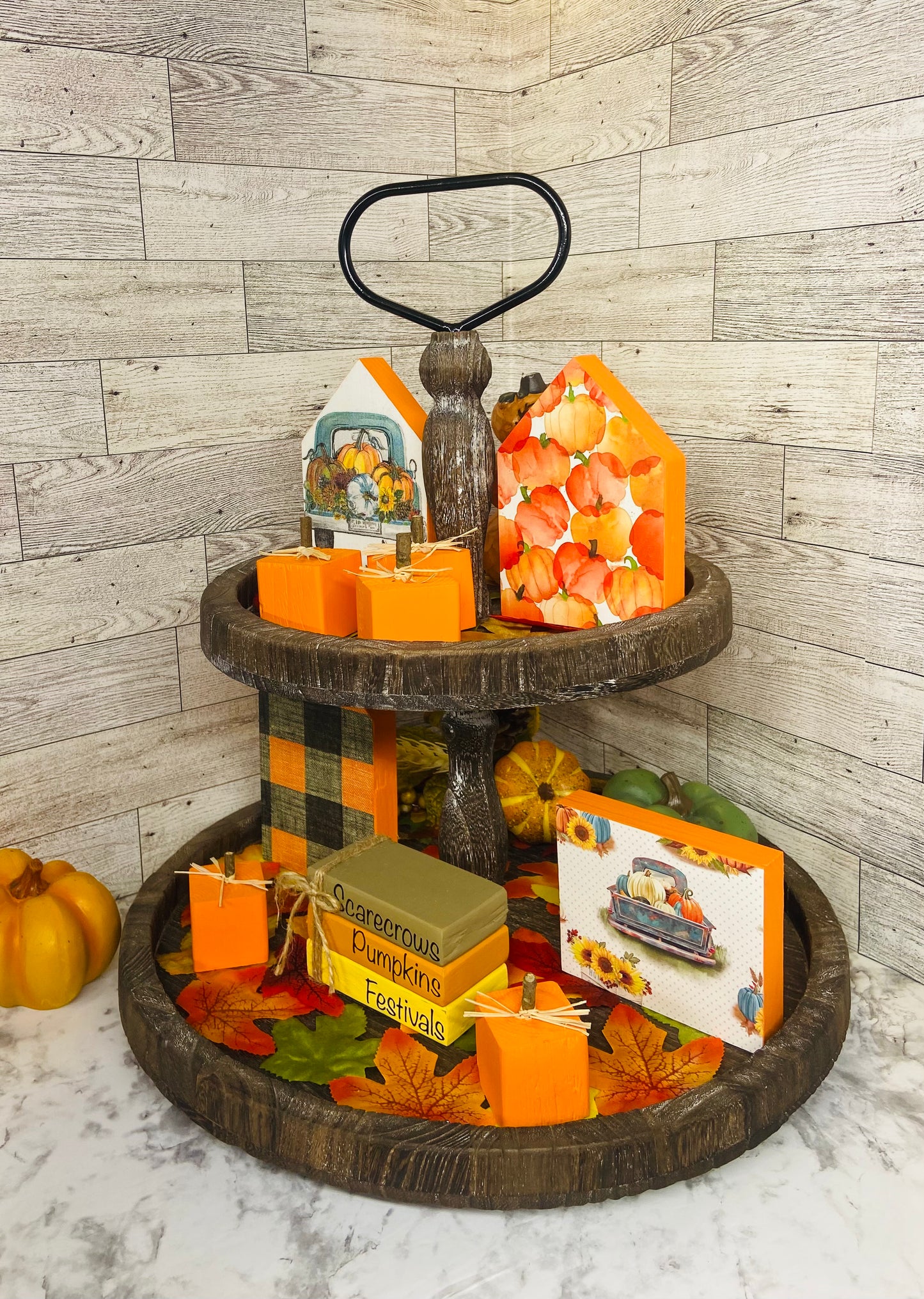 Pumpkins - Medium Tiered Tray House