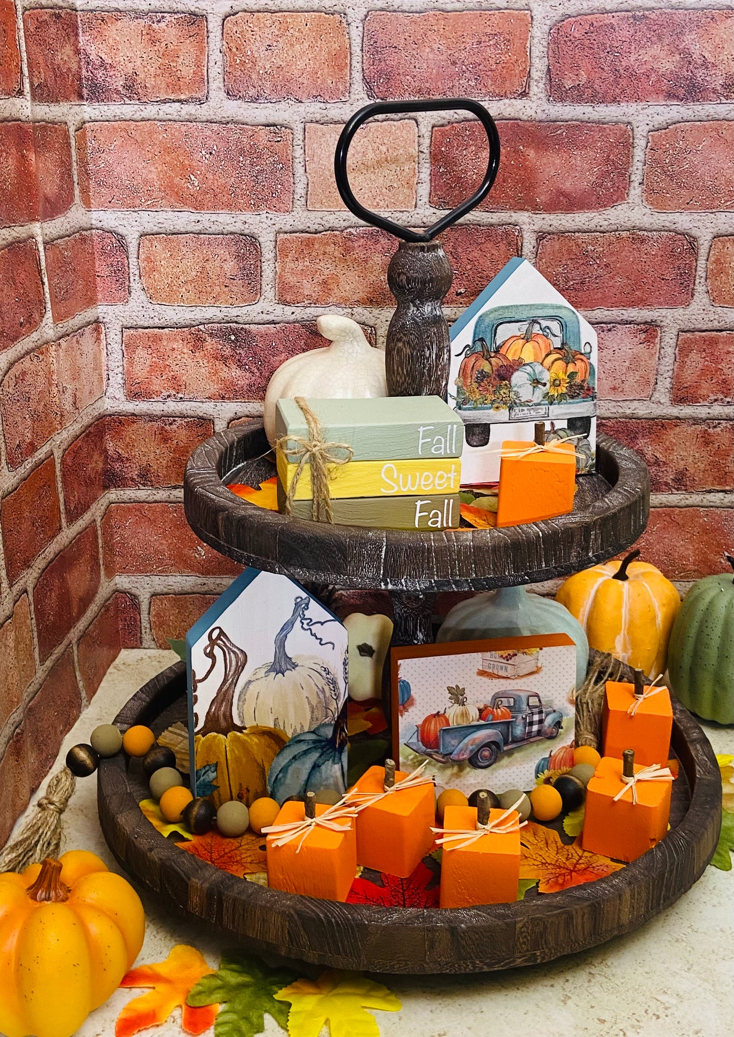 Fall Sweet Fall - Small Tiered Tray Book Stack