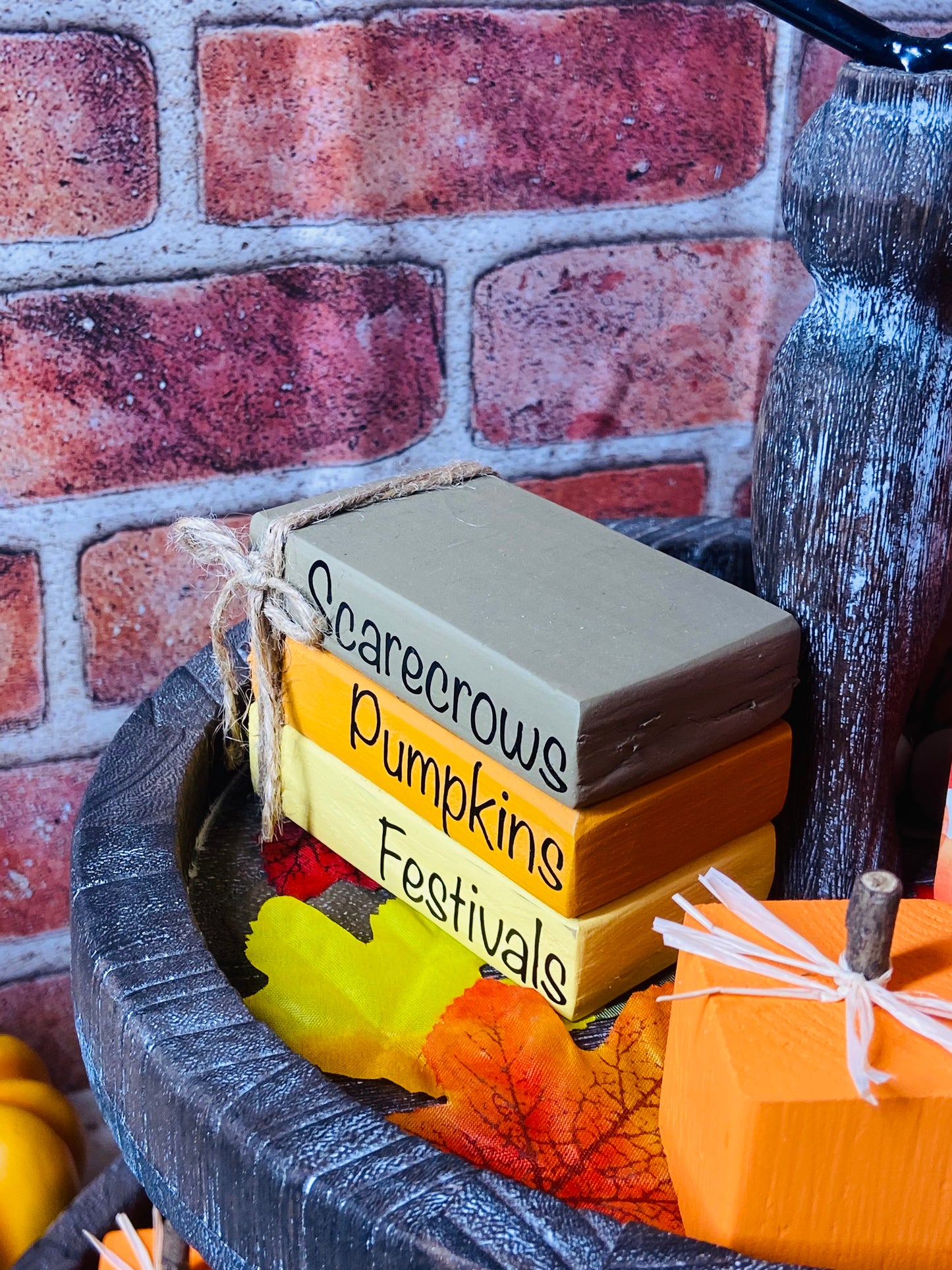 Scarecrows Pumpkins Festivals - Small Tiered Tray Book Stack