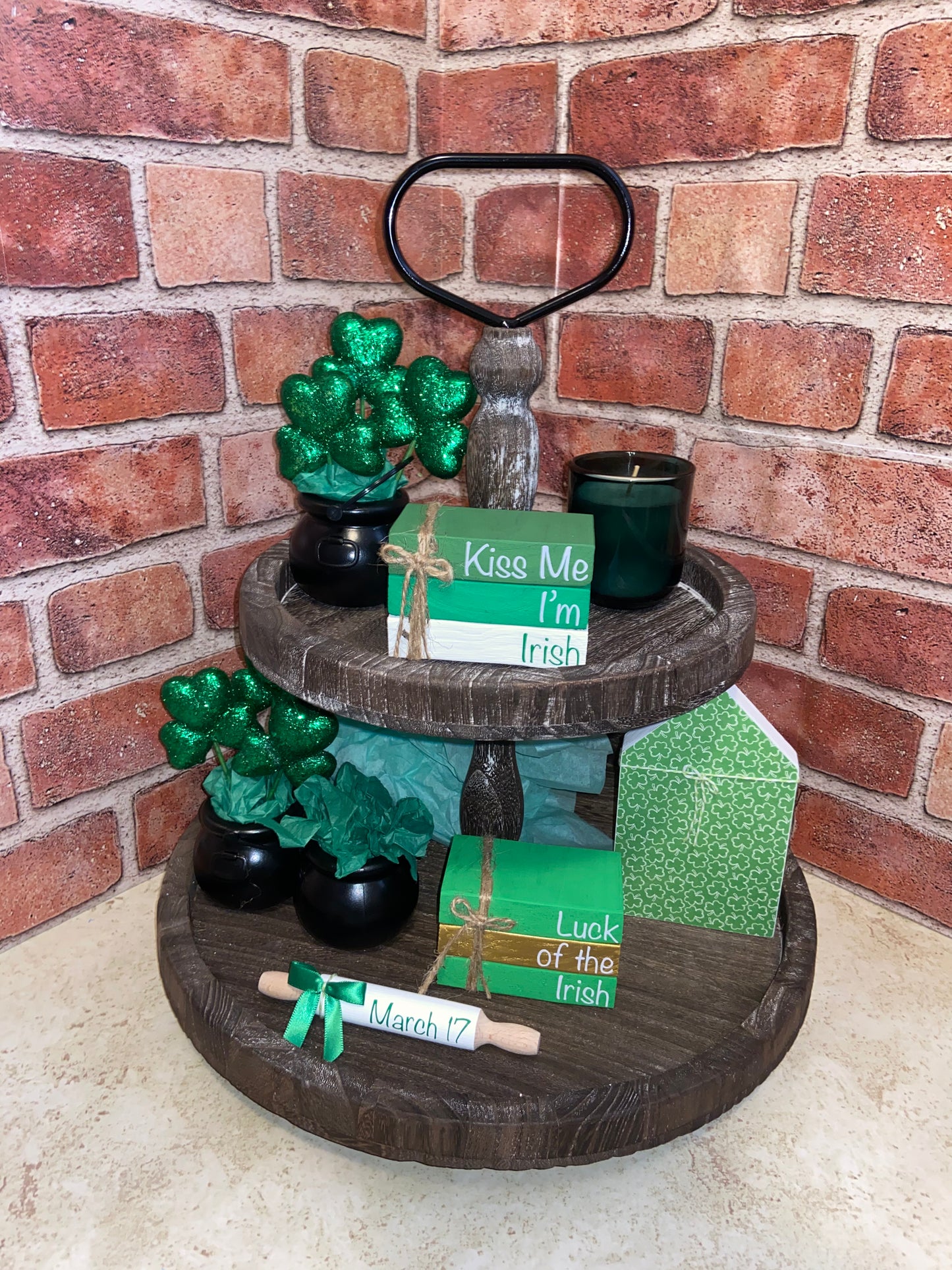 Green with Shamrocks Large House